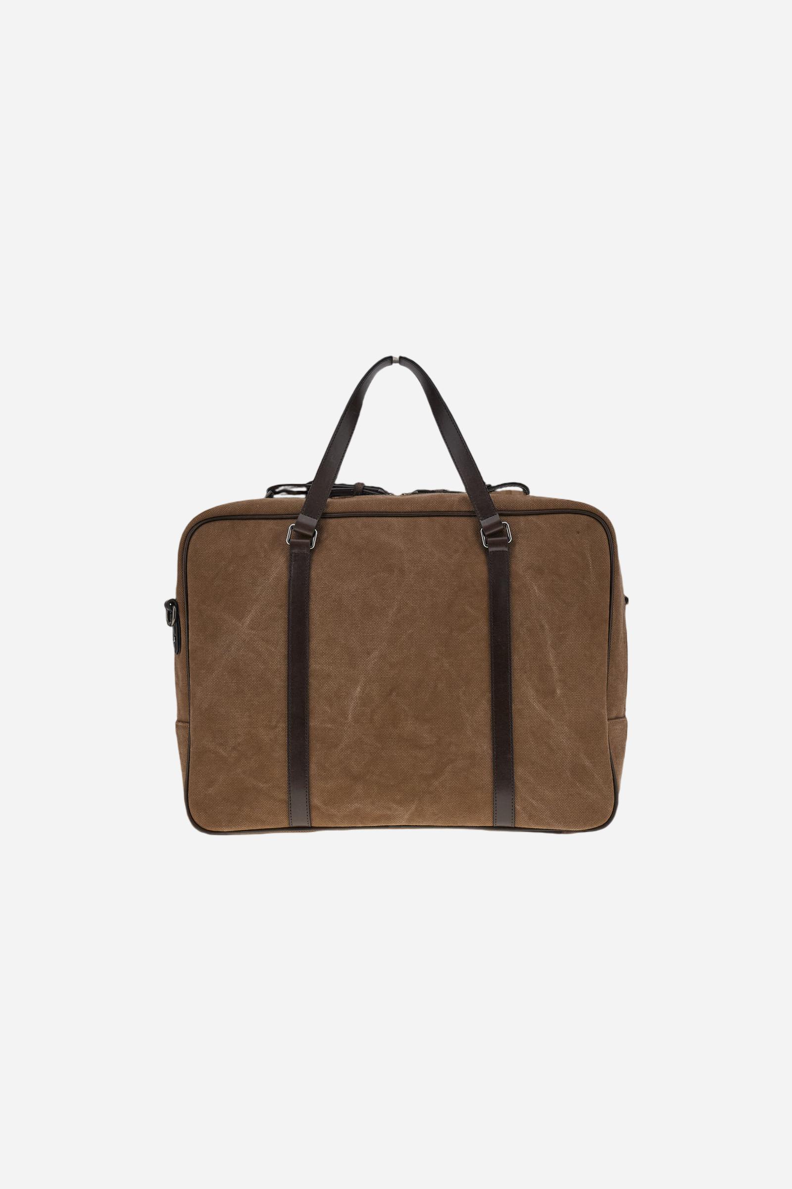 Aktentasche aus gewaschenem Canvas und Leder – Ramiro - Image 2