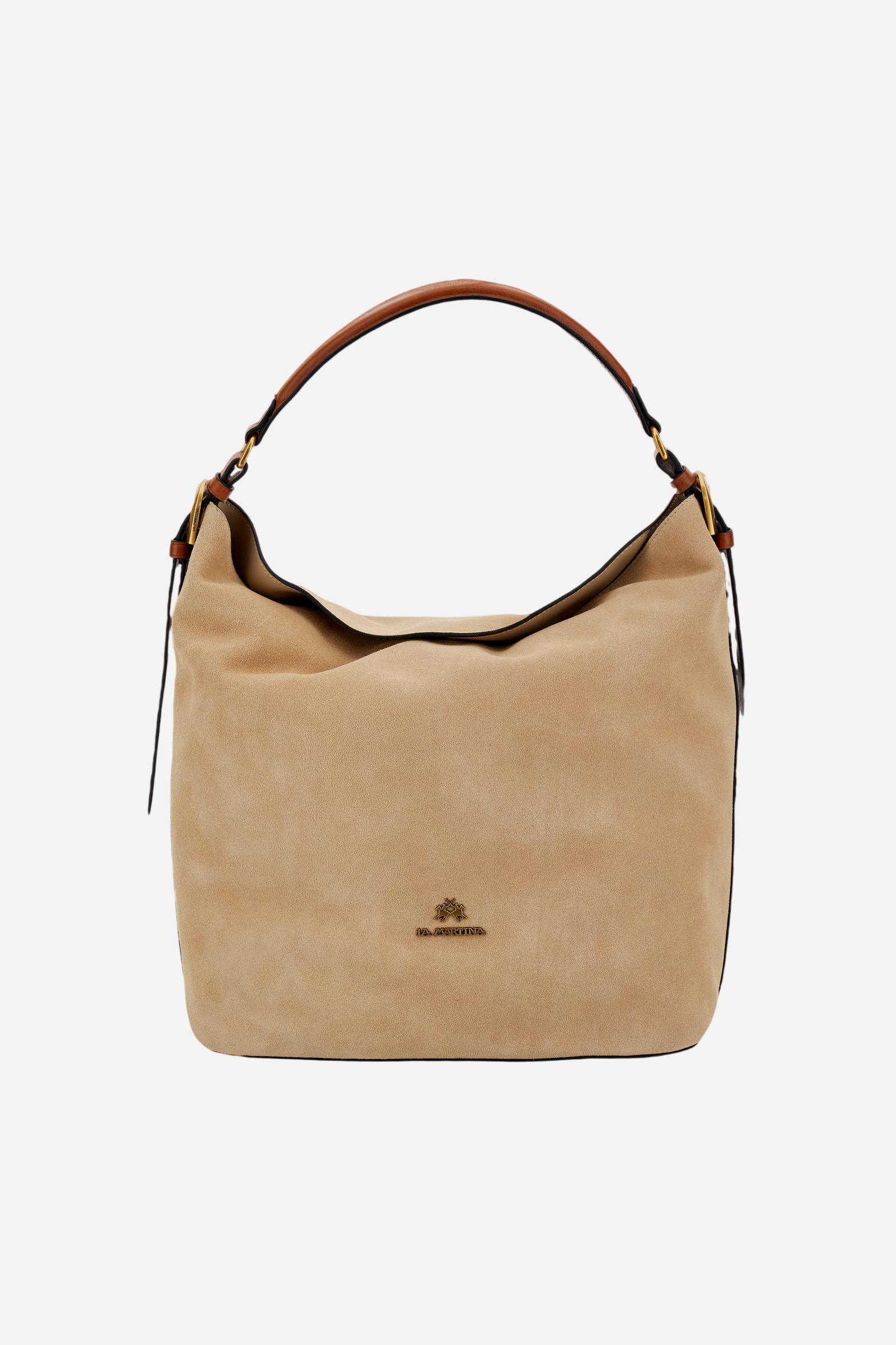 Beuteltasche aus Wildleder und Leder – Large Shoulder Bag
