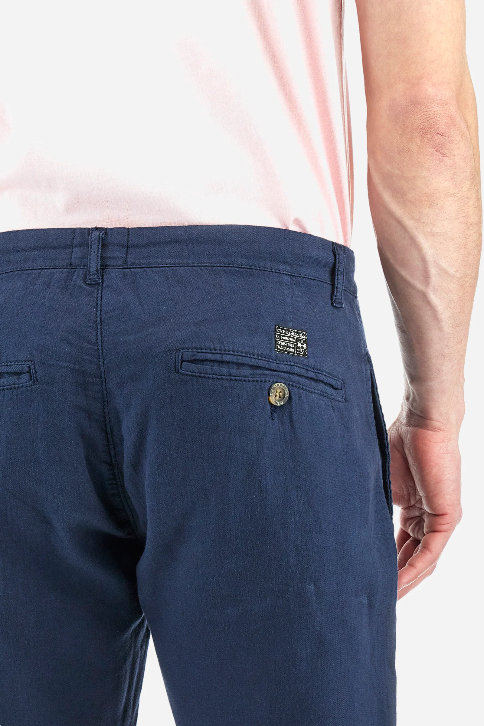 Chino-Hose aus Baumwolle und Leinen Regular Fit - Yorrick - Image 3