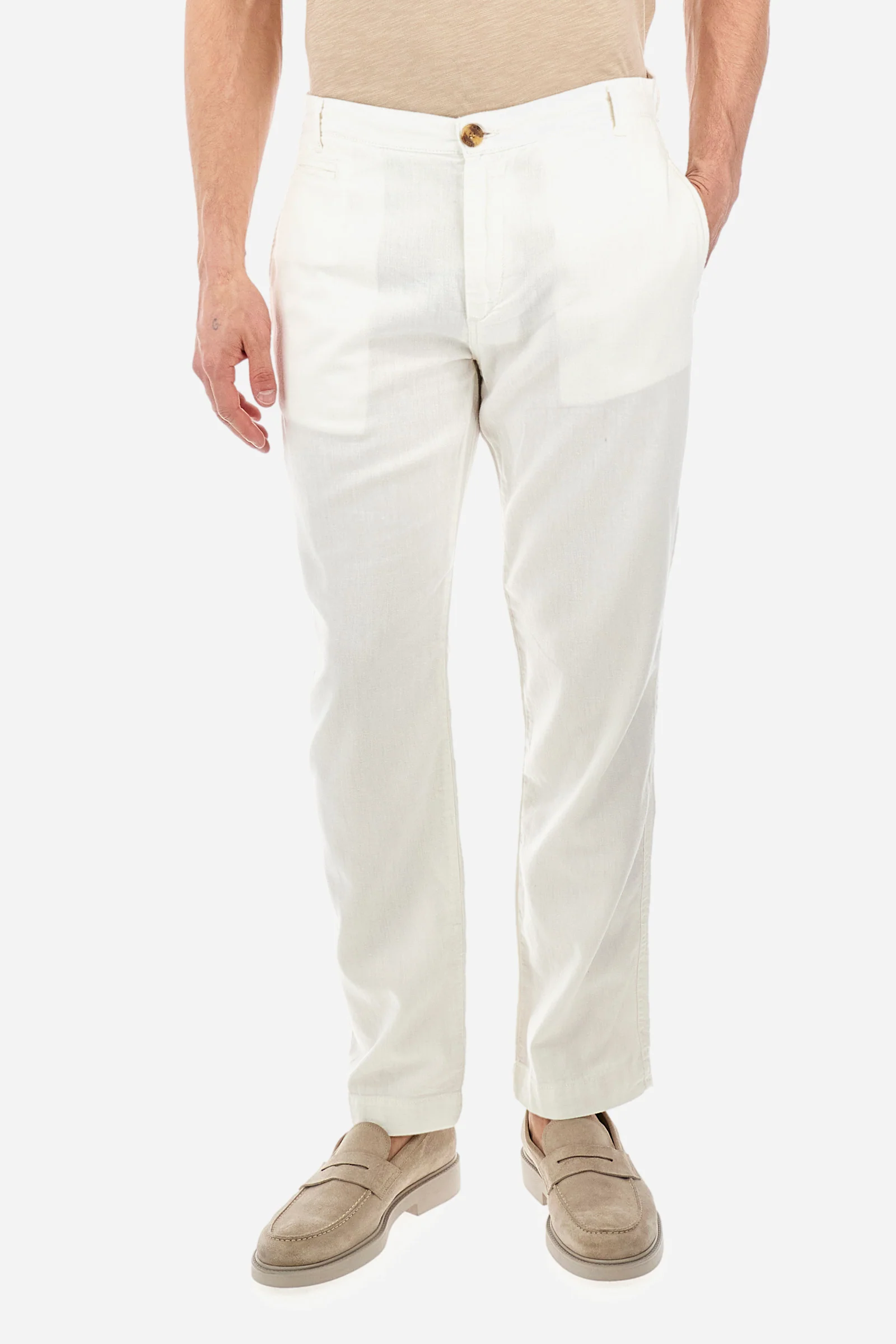 Chino-Hose aus Baumwolle und Leinen Regular Fit - Yorrick