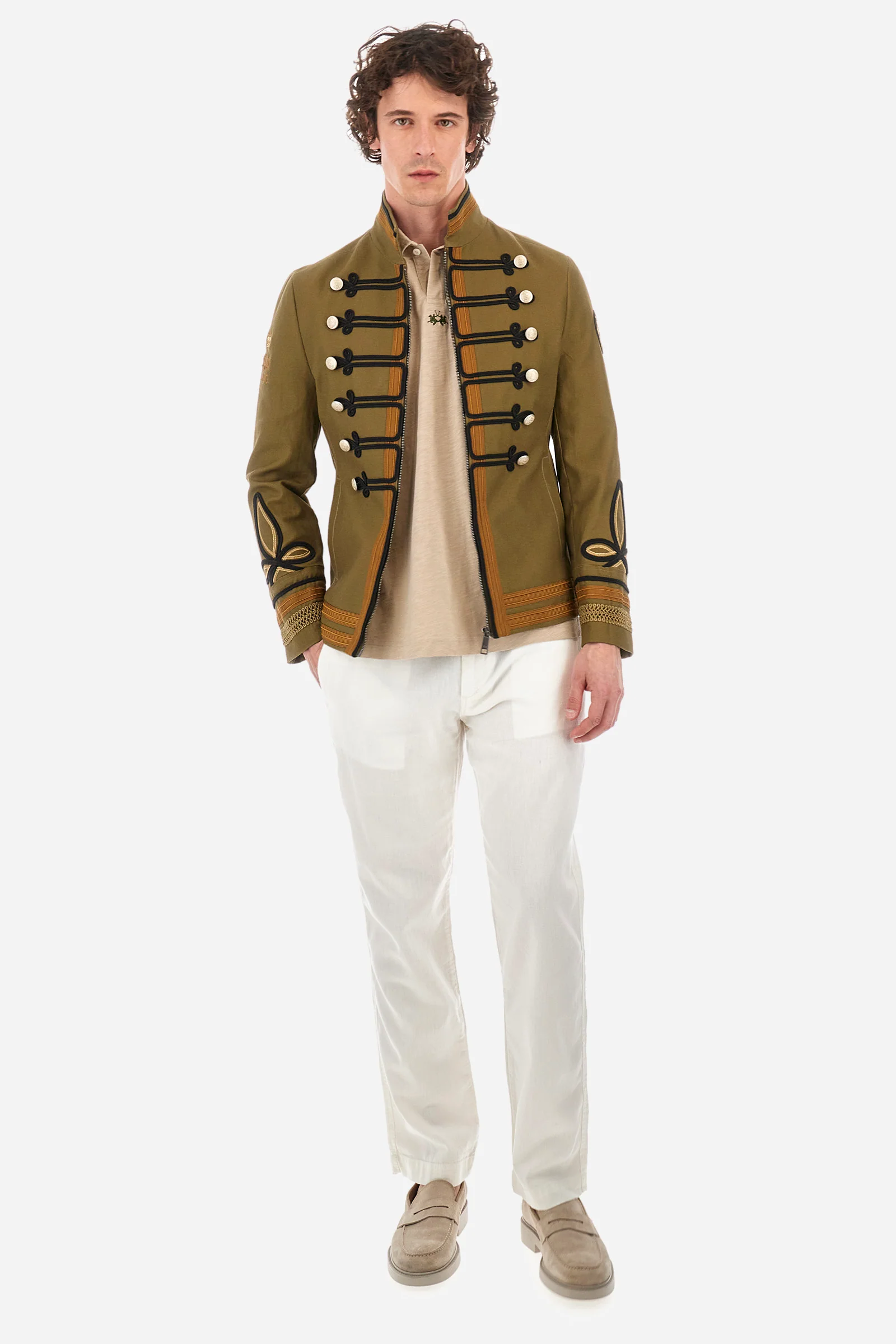 Chino-Hose aus Baumwolle und Leinen Regular Fit - Yorrick - Image 2