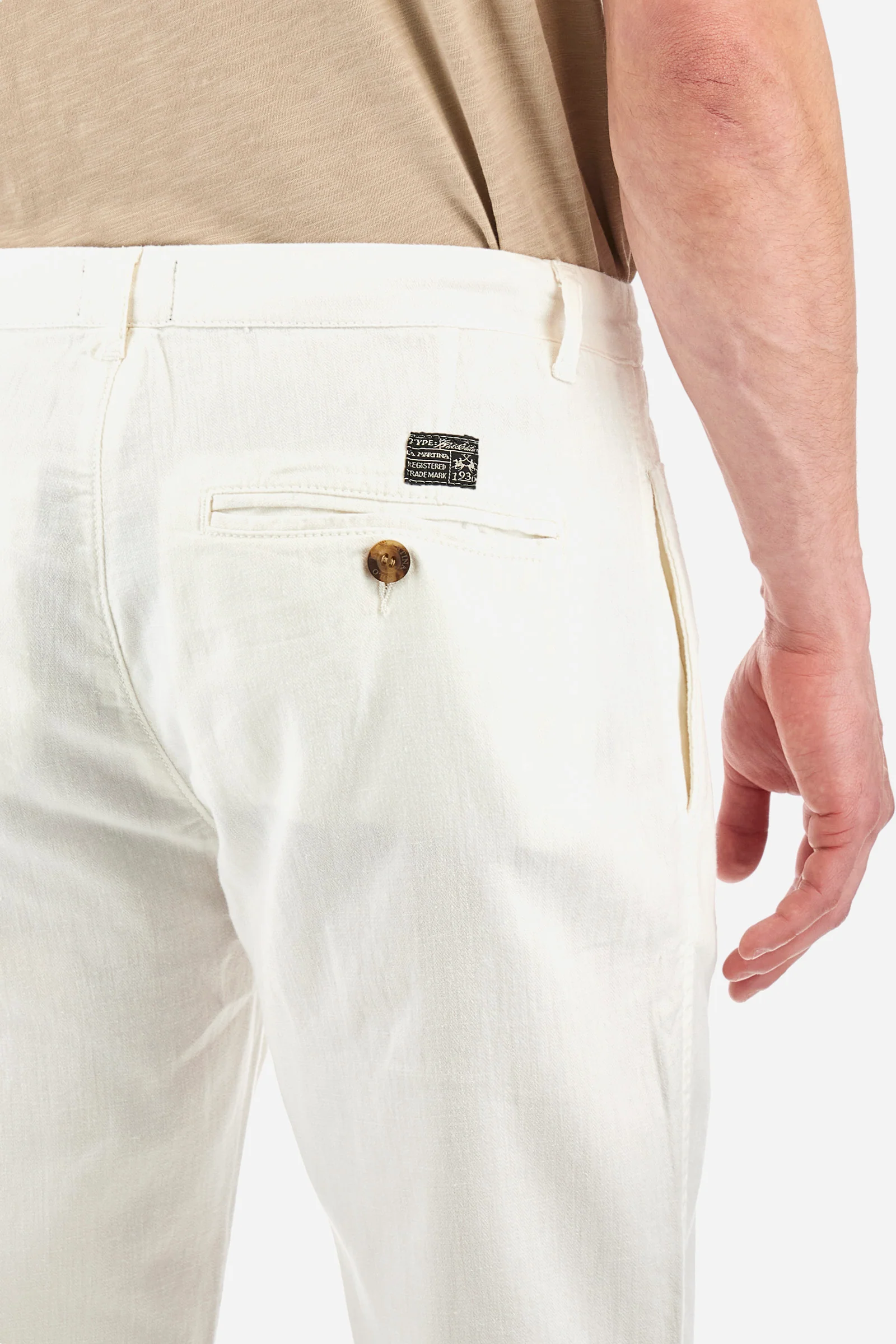 Chino-Hose aus Baumwolle und Leinen Regular Fit - Yorrick - Image 3