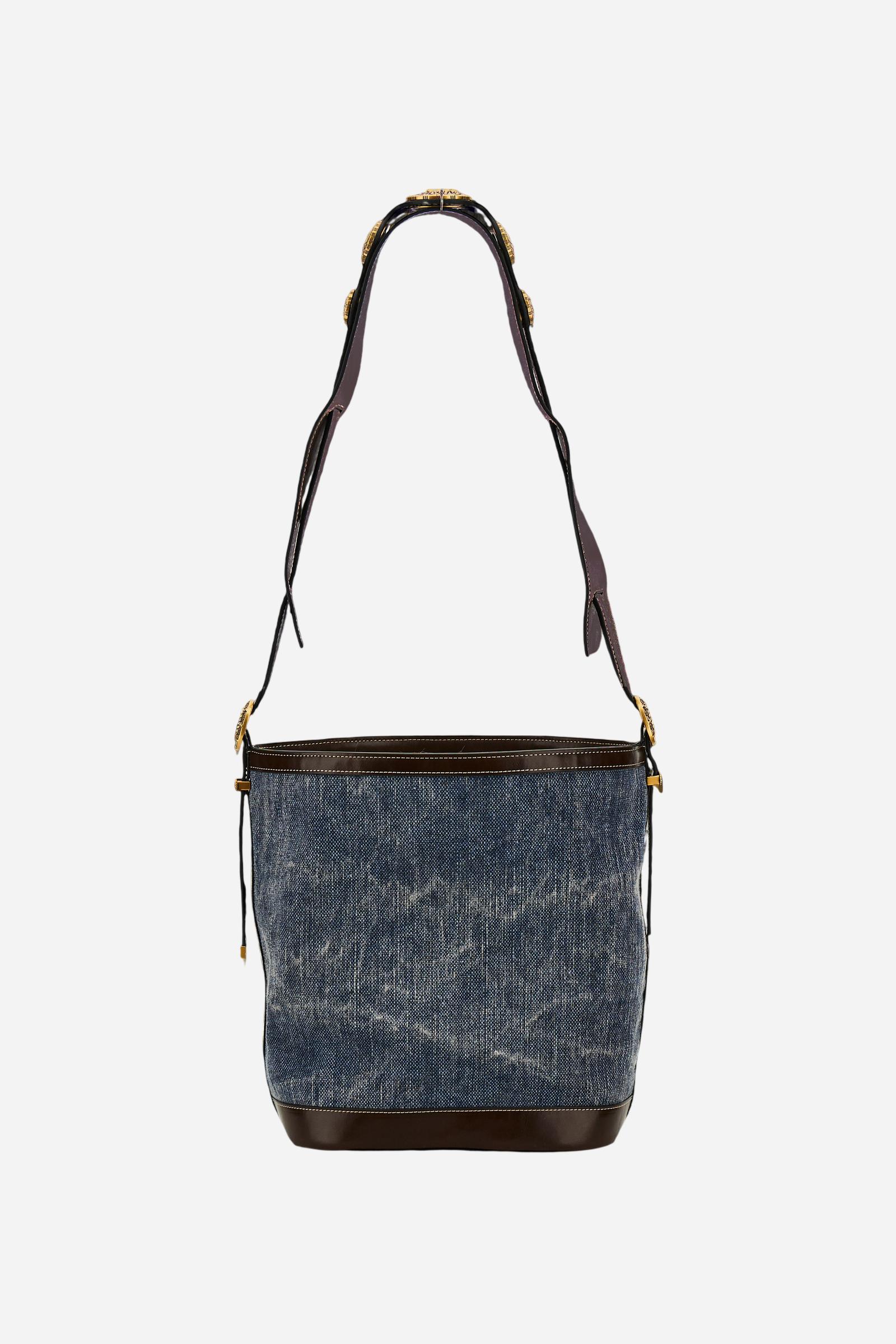 Damen-Bucket-Bag im Gaucho-Chic aus Leinen-Canvas - Bucket - Image 2