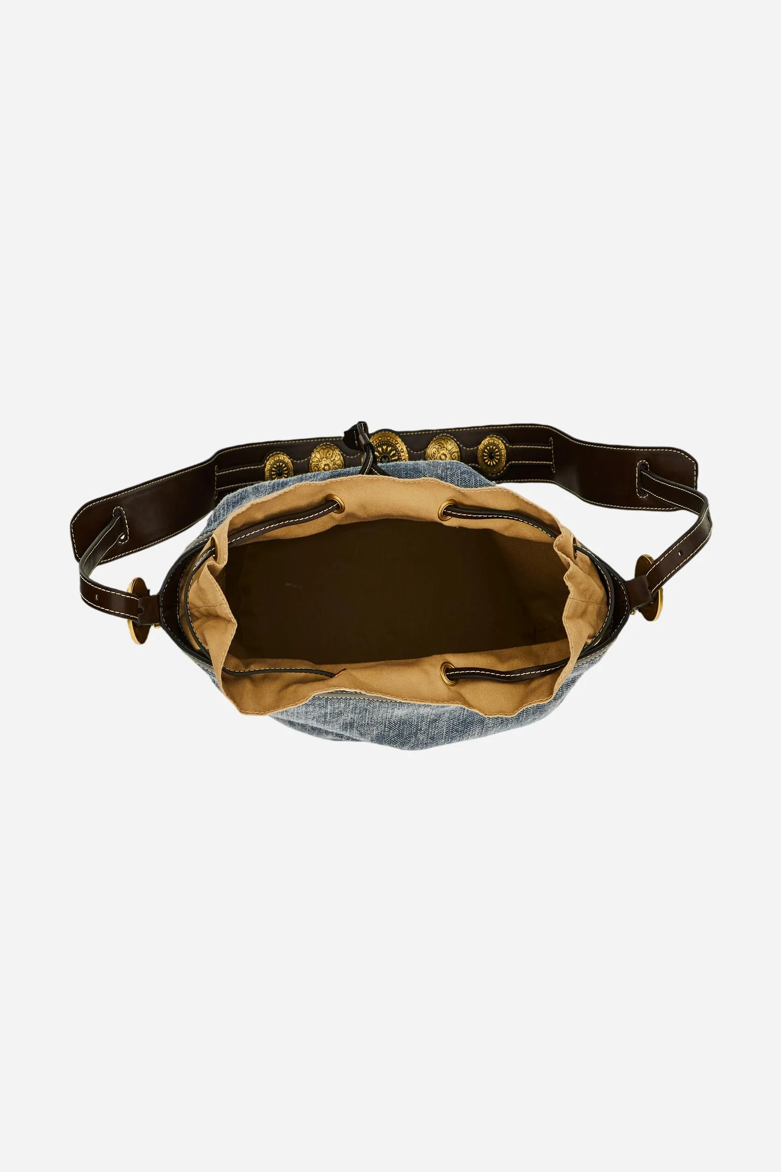 Damen-Bucket-Bag im Gaucho-Chic aus Leinen-Canvas - Bucket - Image 4