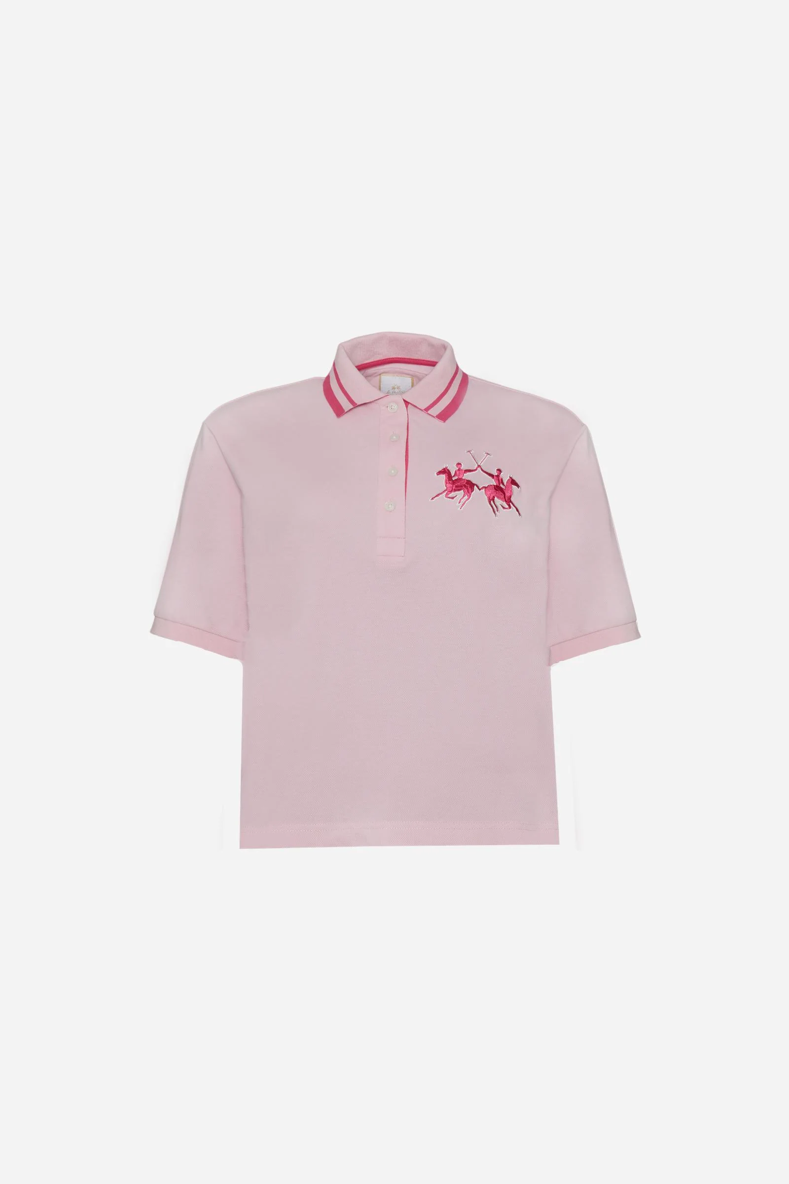 Damen Crop-Fit Poloshirt aus Piqué mit Maxi-Logo - Clementina - Image 5