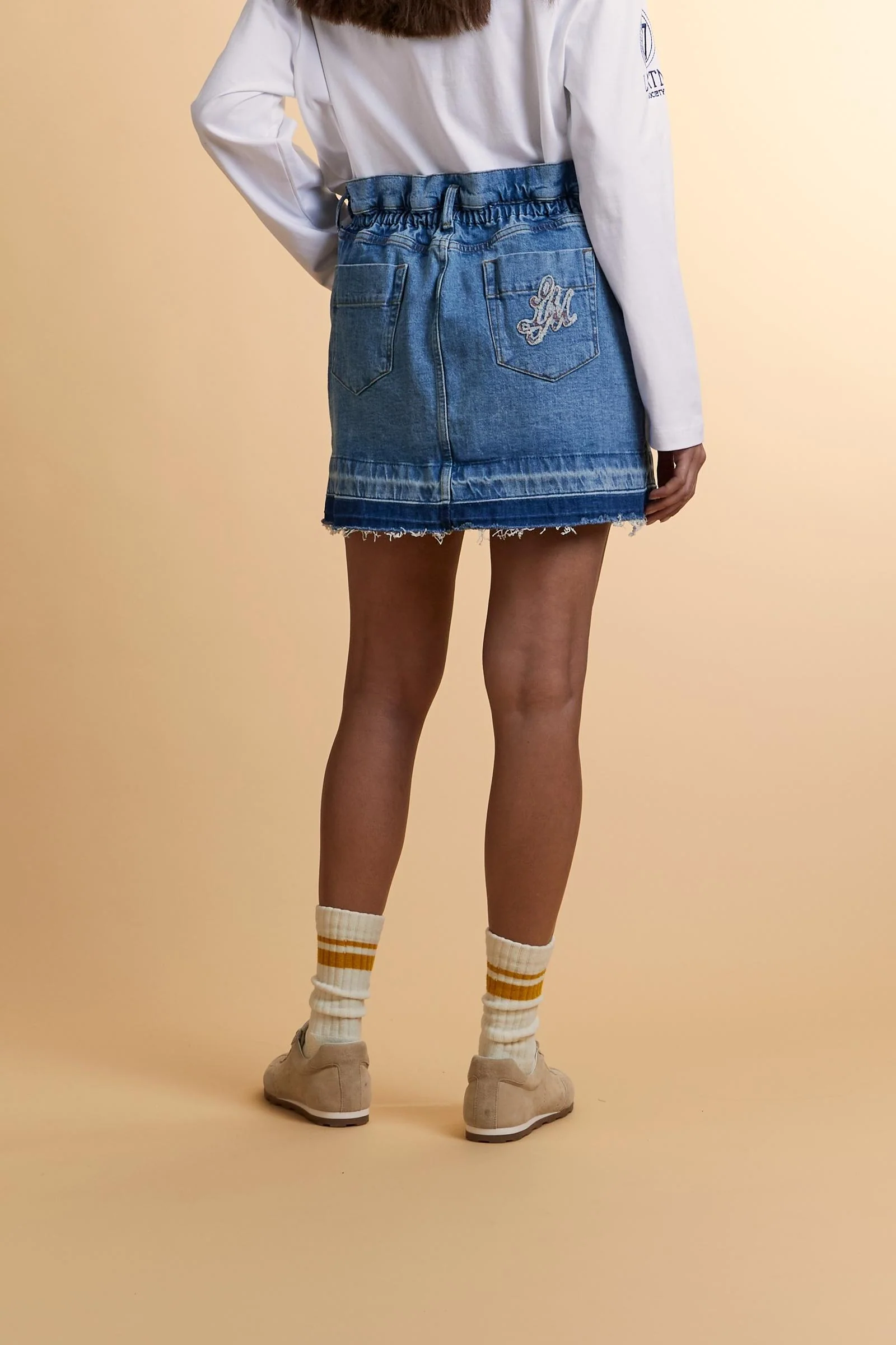 Damen-Denim-Minirock mit Kontrastsaum – Clizia - Image 4