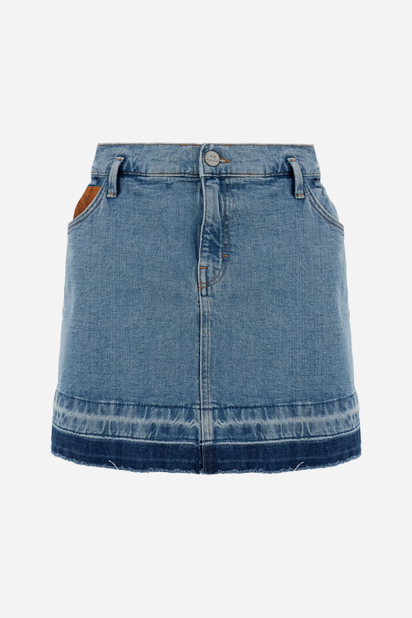 Damen-Denim-Minirock mit Kontrastsaum – Clizia - Image 5