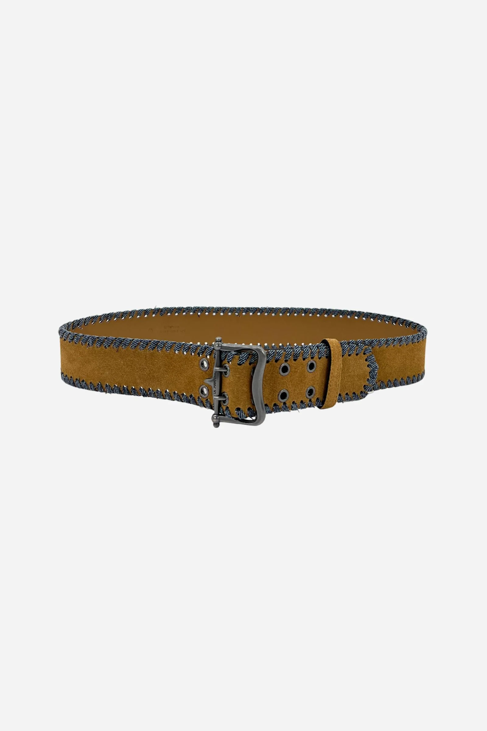Damen-Gürtel aus Nubukleder und Denim - Ribete