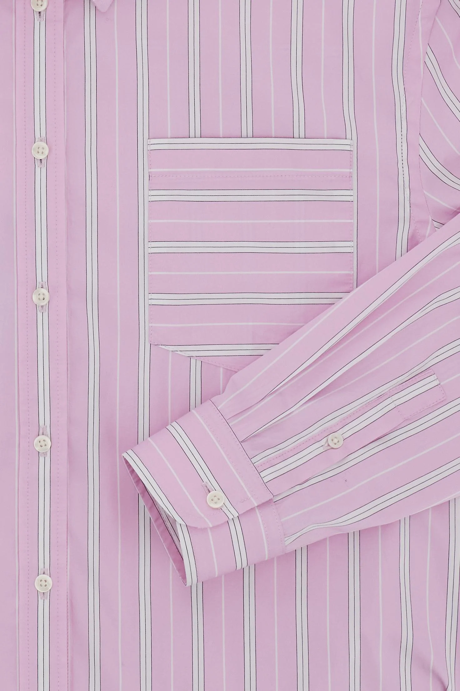 Damen Hemdbluse aus gestreifter Popeline mit Brusttasche – Camilla - Image 7