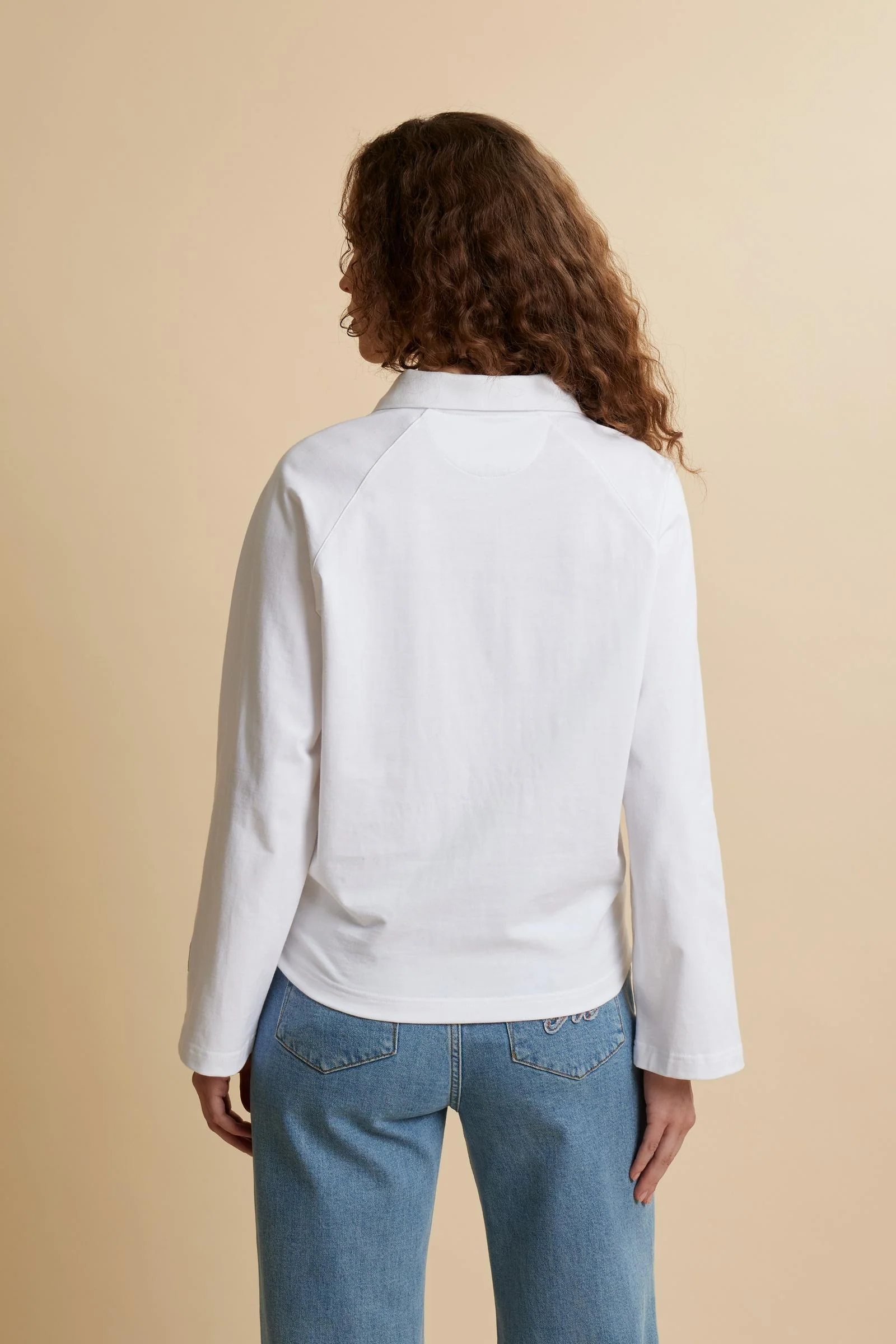Damen Langarm-Poloshirt aus schwerem Baumwolljersey – Catalina - Image 4
