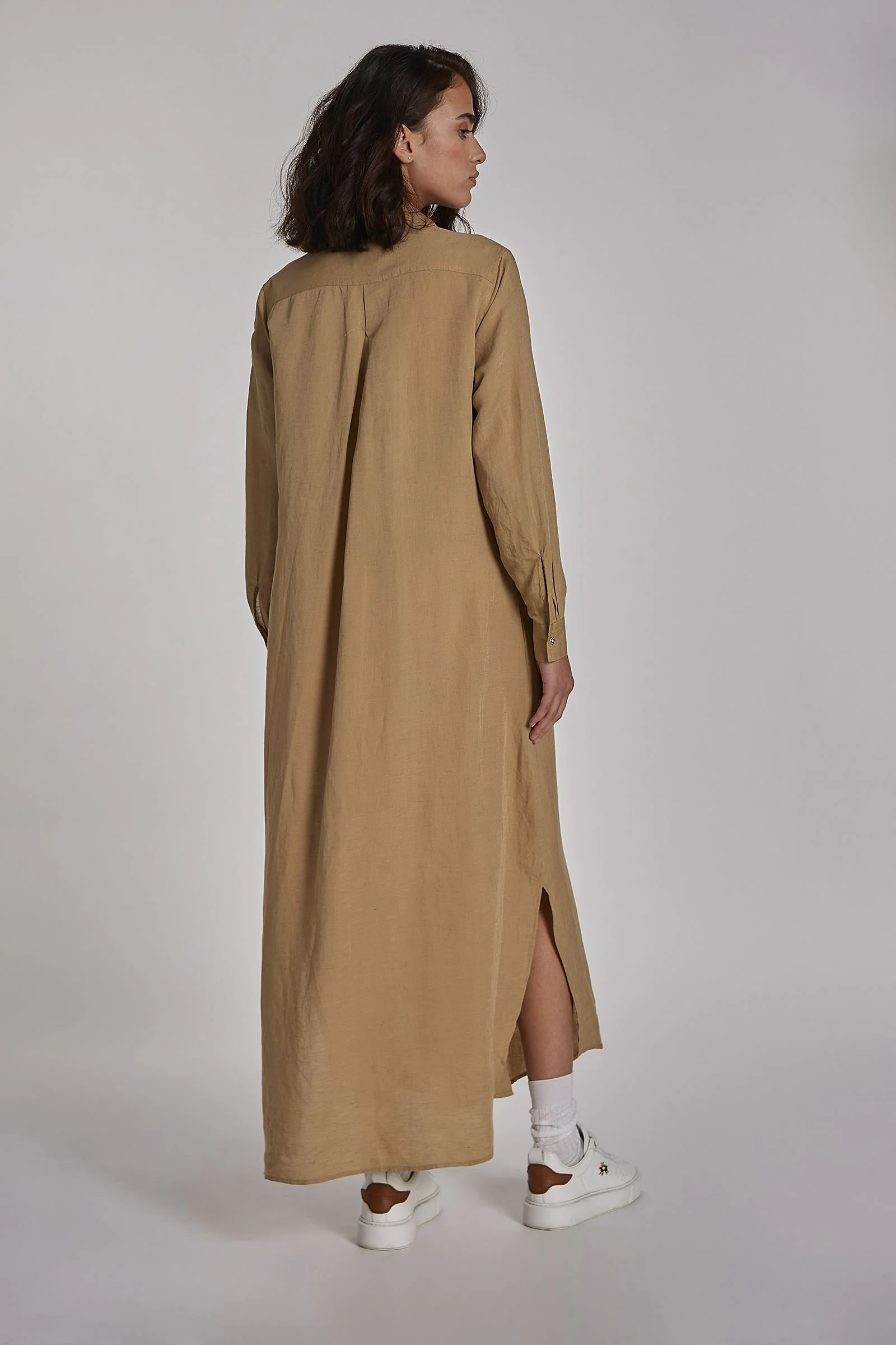 Damen-Midikleid aus Viskose-Leinenmix im Regular Fit - Image 4