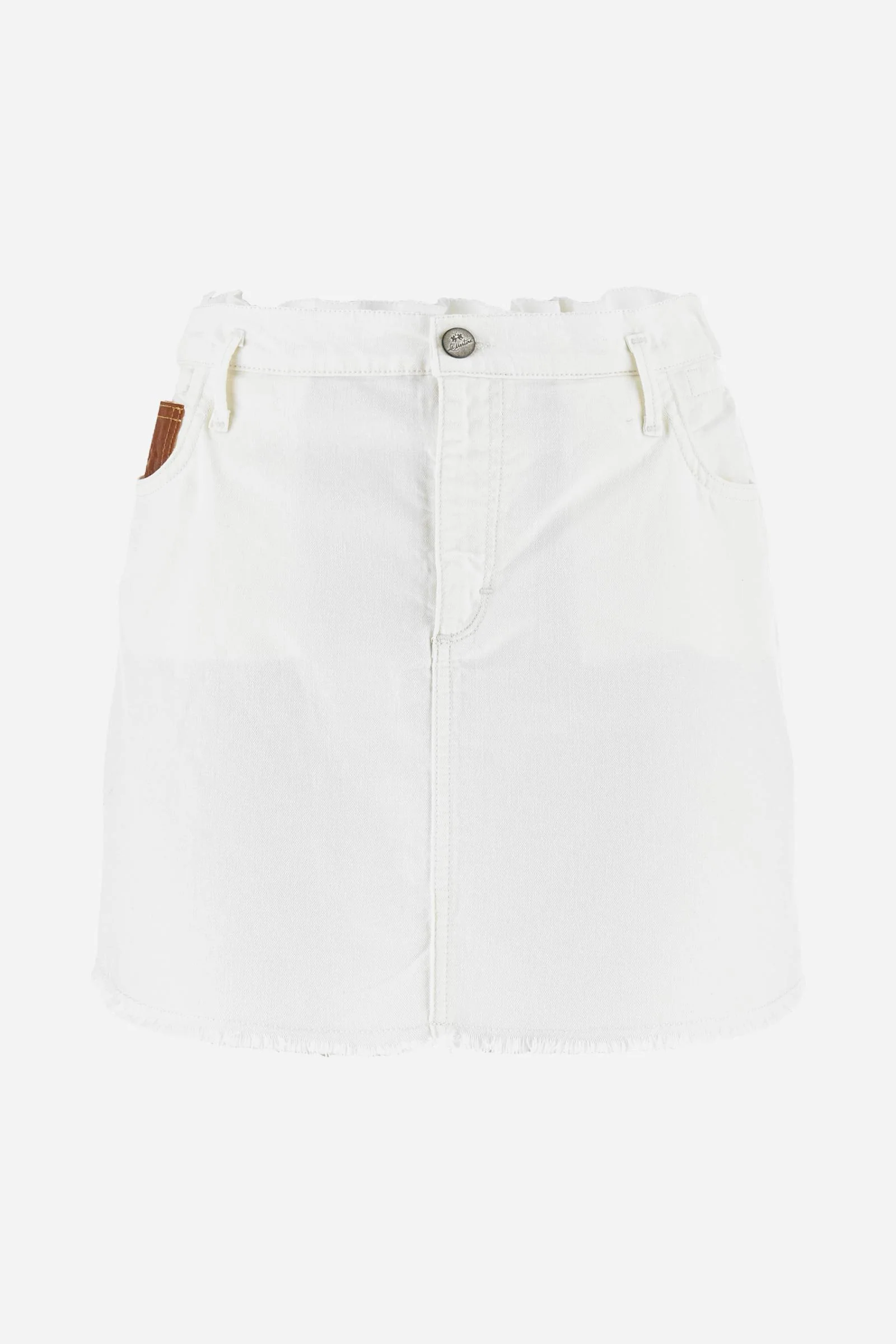 Damen-Minirock aus Baumwoll-Leinen-Denim – Clizia - Image 5