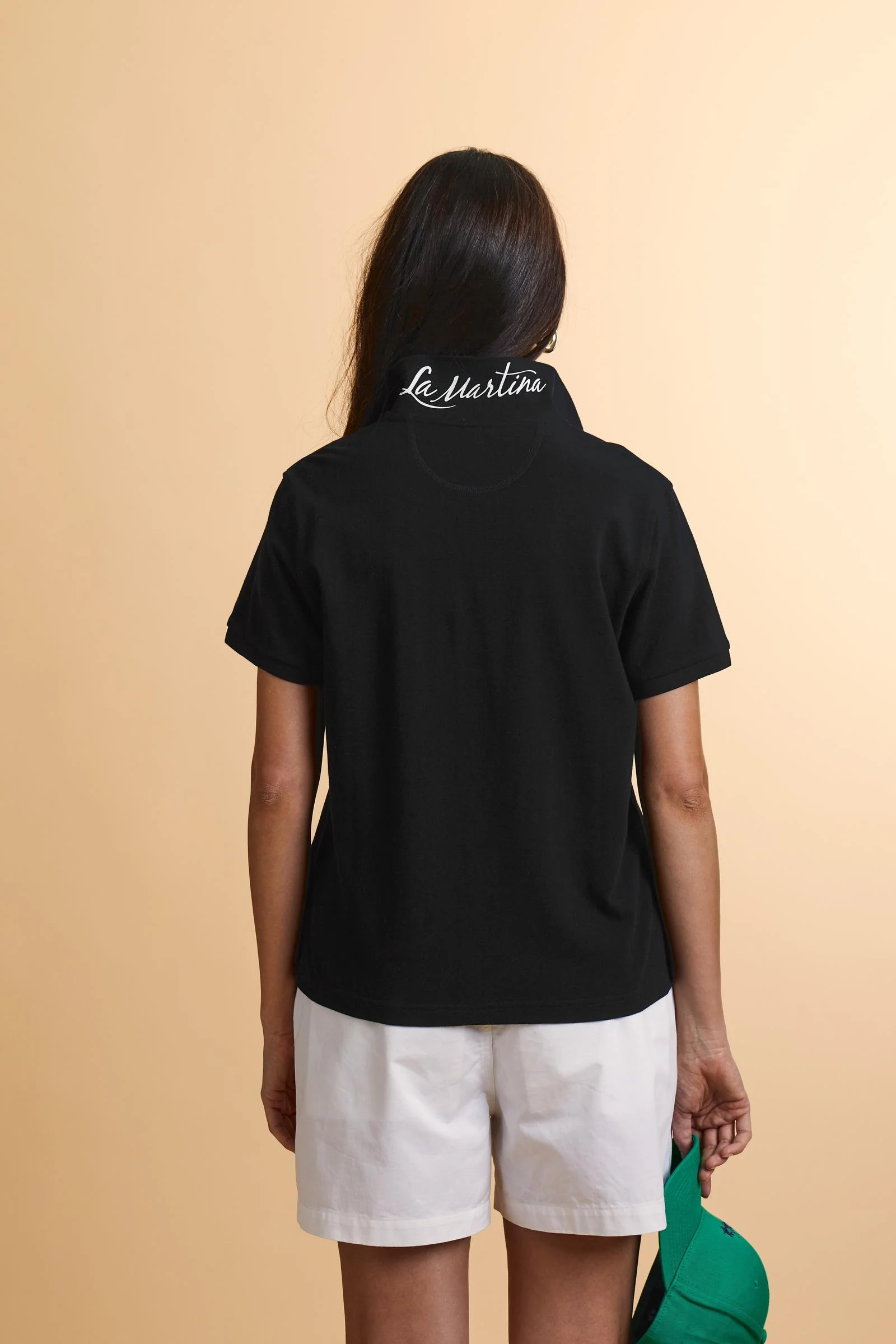 Damen Poloshirt aus Stretch-Piqué mit Schriftzug unter dem Kragen - Clarissa - Image 4