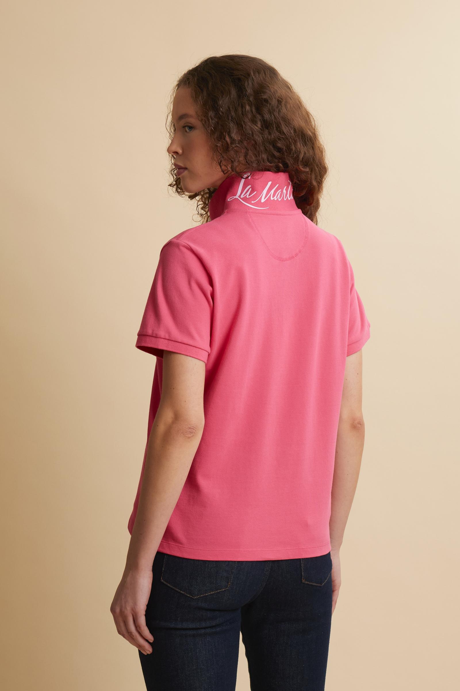 Damen Poloshirt aus Stretch-Piqué mit Schriftzug unter dem Kragen - Clarissa - Image 4
