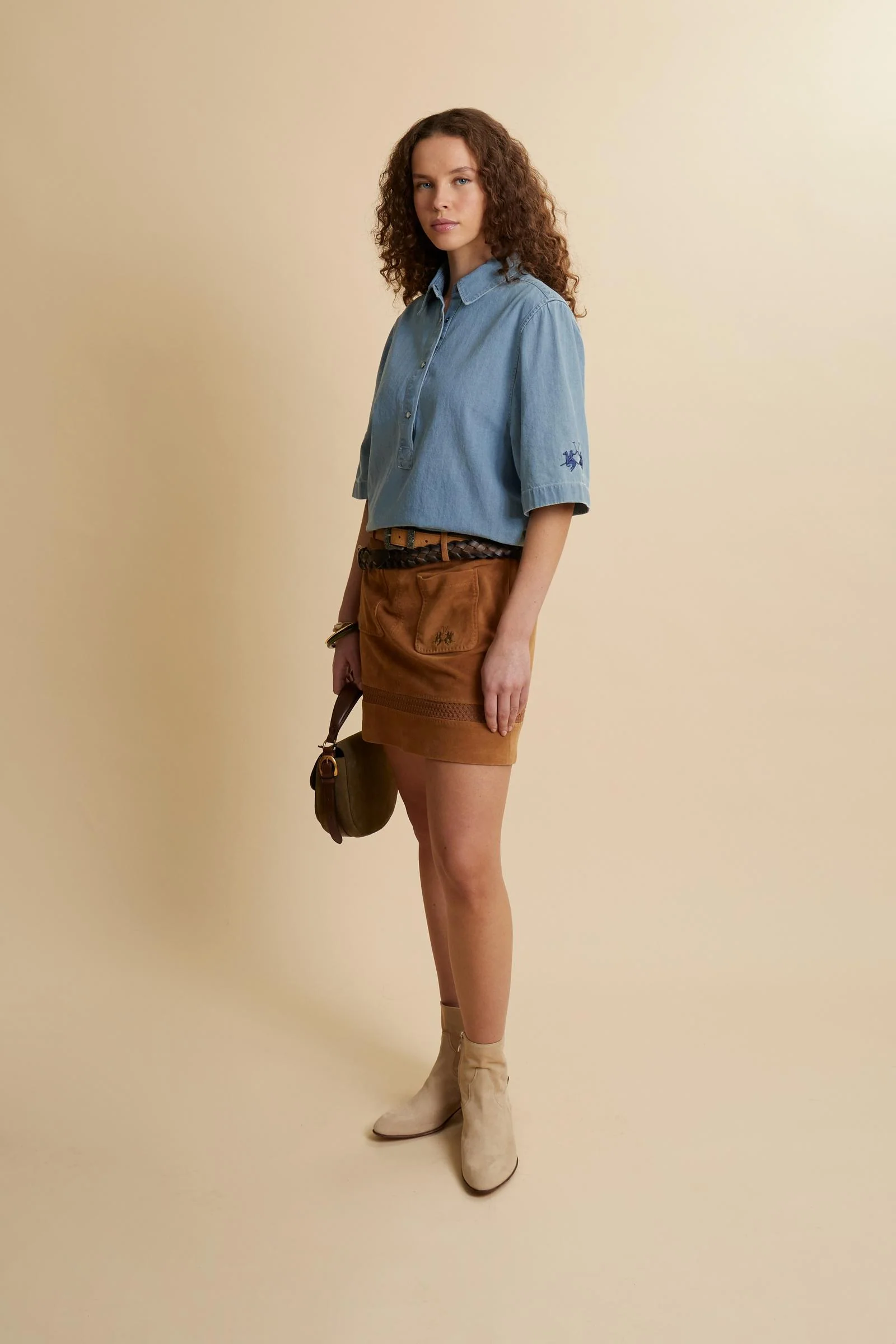 Damen Poloshirt leichtes Denim kurzarm - Clarinda - Image 2