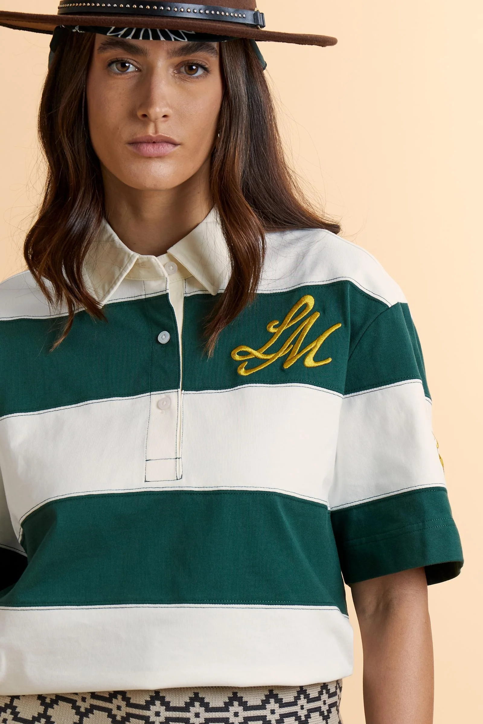 Damen Rugby-Poloshirt aus schwerem Baumwolljersey mit Maxi-Streifen - Christina - Image 3