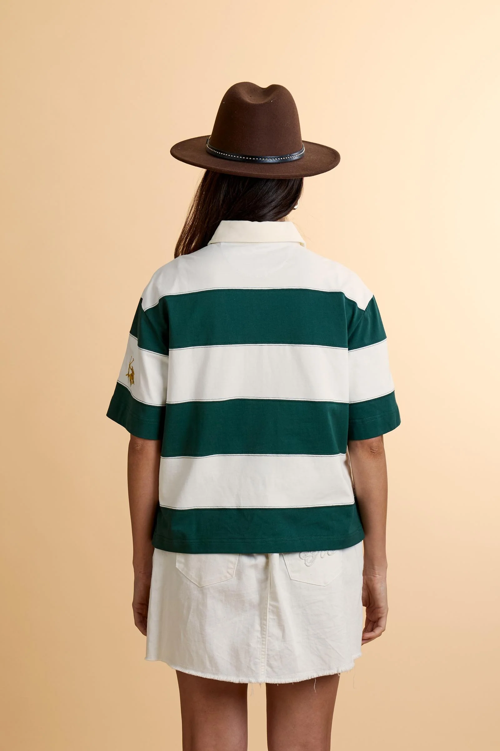 Damen Rugby-Poloshirt aus schwerem Baumwolljersey mit Maxi-Streifen - Christina - Image 4