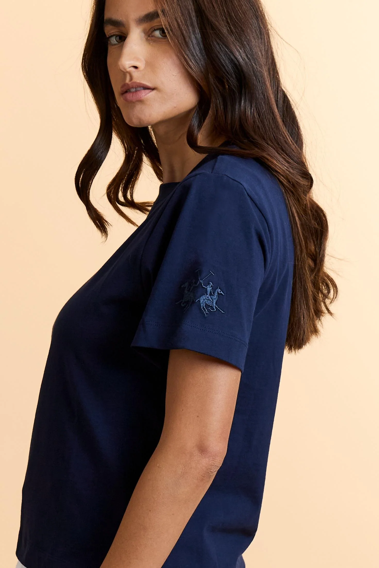 Damen T-Shirt mit Rundhals aus Baumwolljersey mit Maxi-Logo am Ärmel - Corina - Image 3
