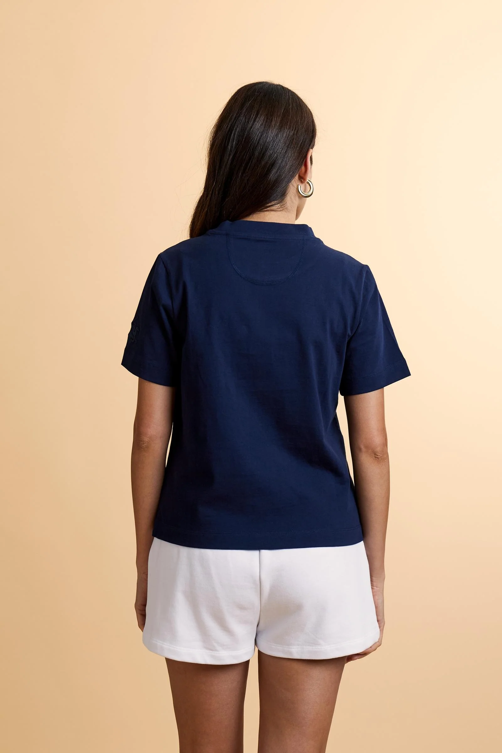 Damen T-Shirt mit Rundhals aus Baumwolljersey mit Maxi-Logo am Ärmel - Corina - Image 4