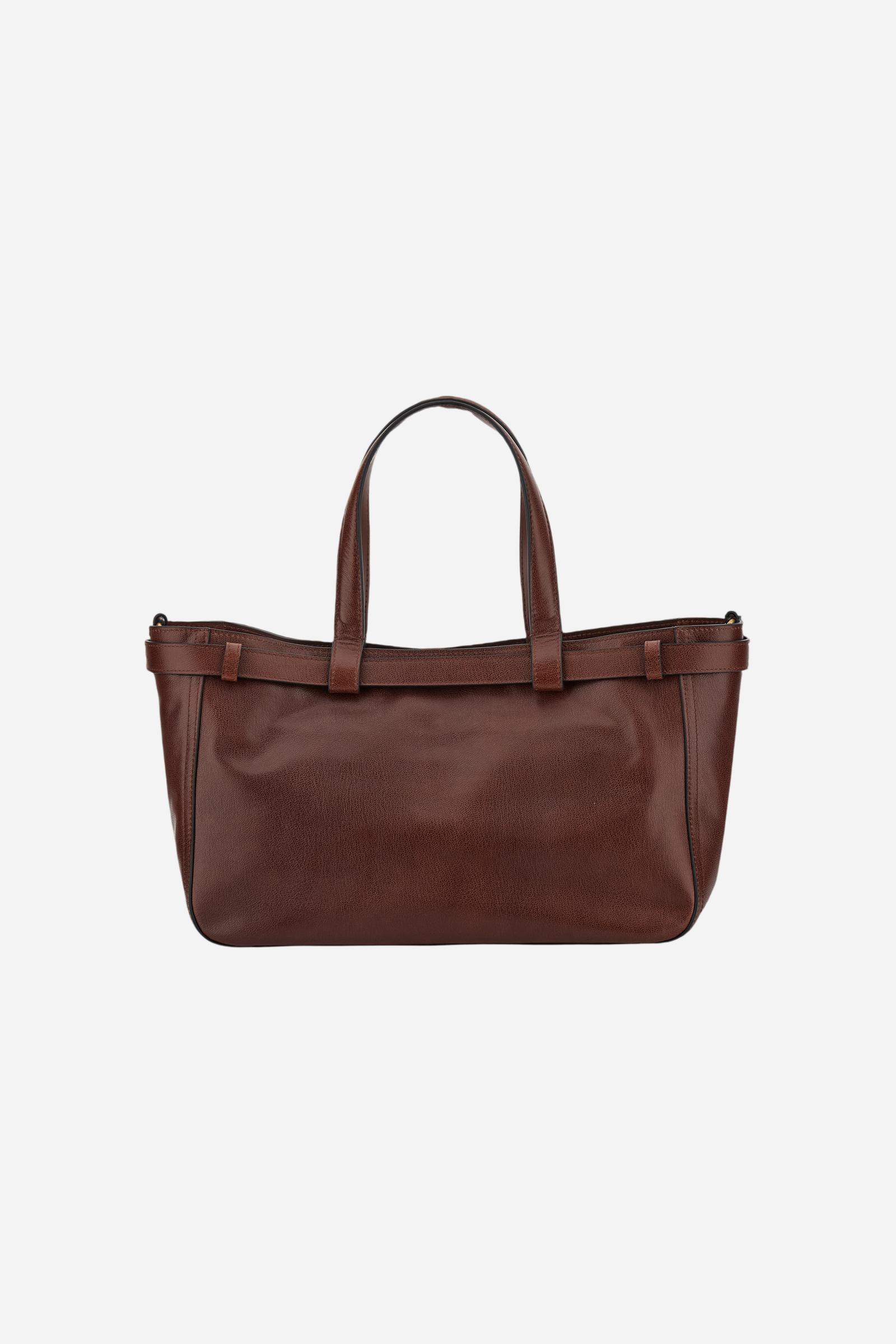 Damen-Tote-Bag aus Leder mit Gürtel-Detail an der Oberseite - Bandera - Image 2