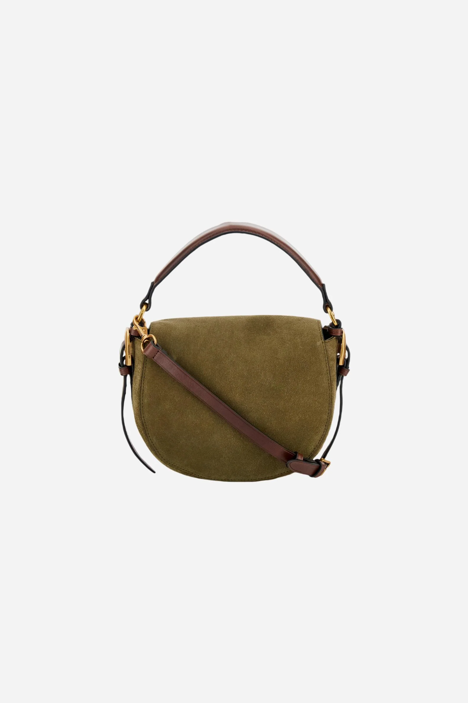 Damen-Umhängetasche aus Veloursleder im Satteldesign - Bandolera - Image 2