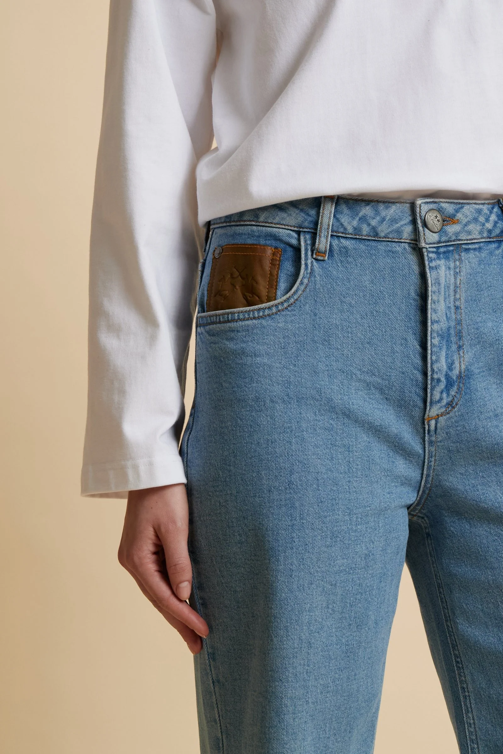 Damen-Wide-Leg-Jeans aus Denim mit roher Kante – Clyde - Image 3