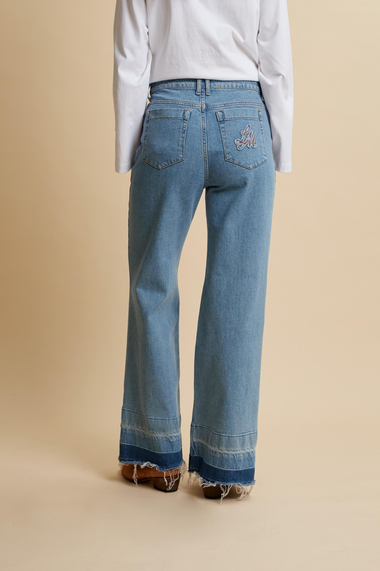 Damen-Wide-Leg-Jeans aus Denim mit roher Kante – Clyde - Image 4