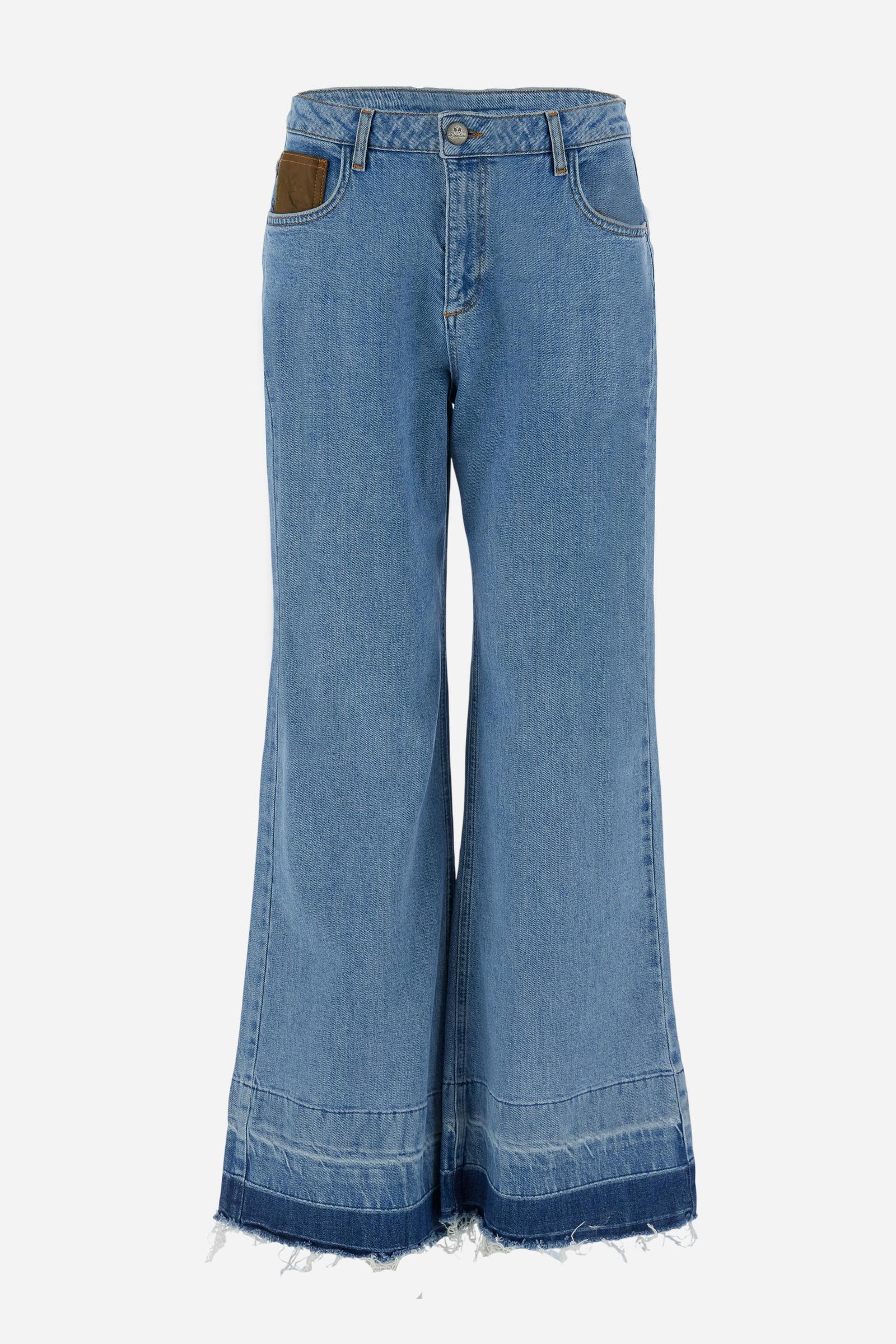 Damen-Wide-Leg-Jeans aus Denim mit roher Kante – Clyde - Image 5