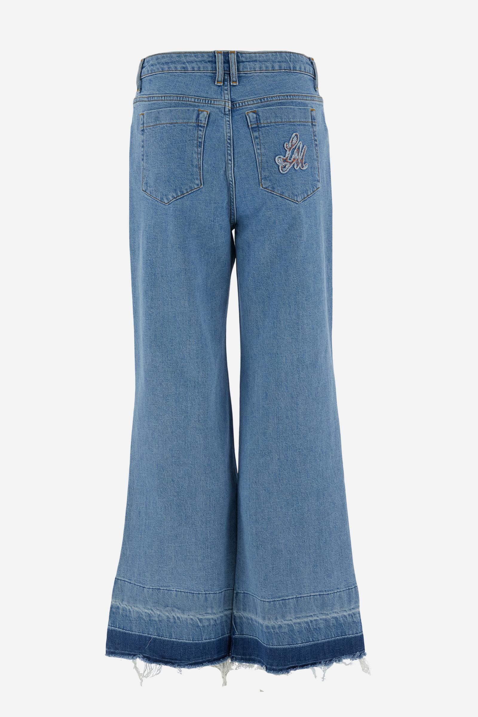 Damen-Wide-Leg-Jeans aus Denim mit roher Kante – Clyde - Image 6