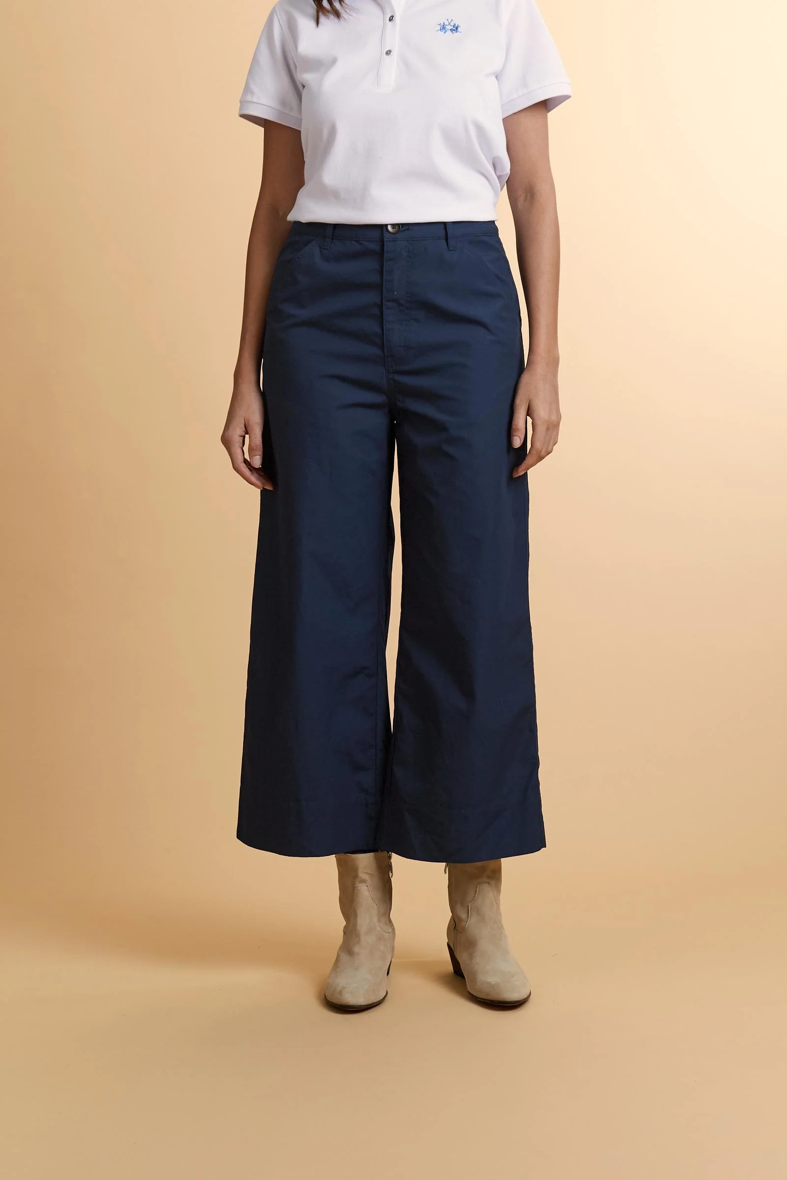 Damen Wide Leg Popeline Hose - Catriel