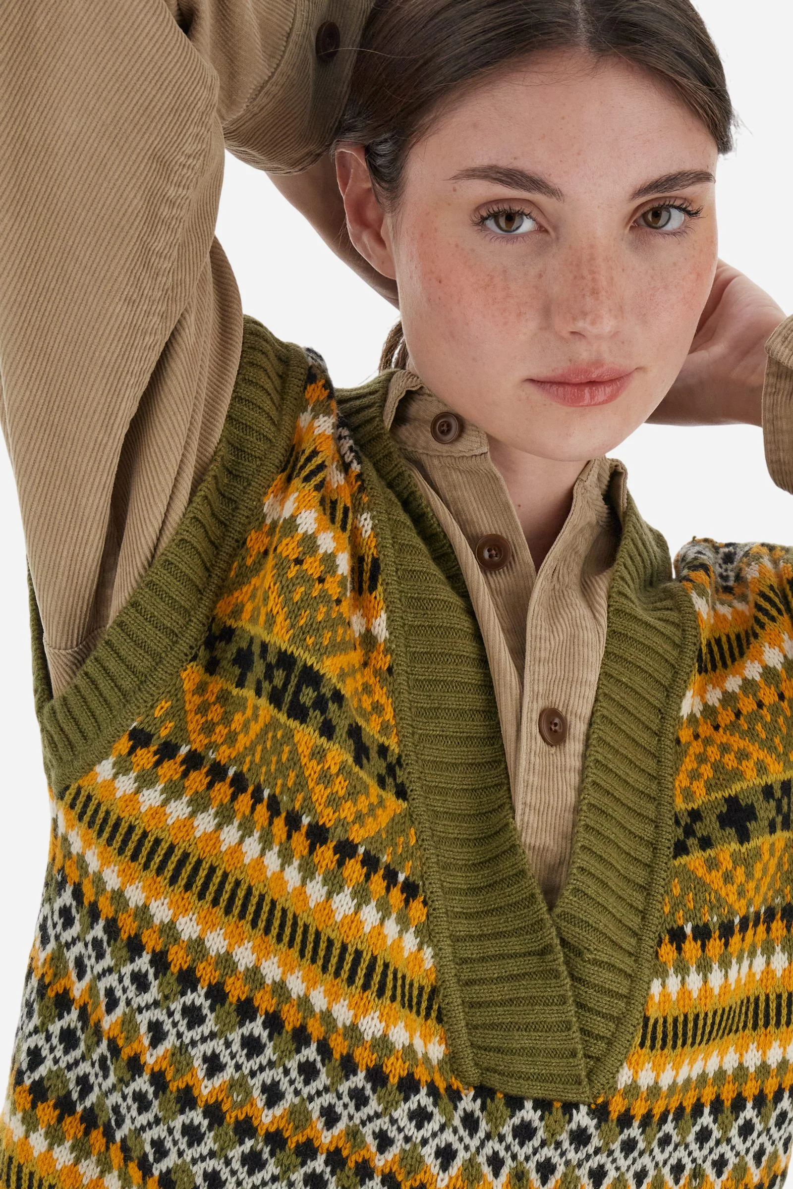 Damenweste aus Jacquard-Strick mit Streifenmuster - Berta - Image 3
