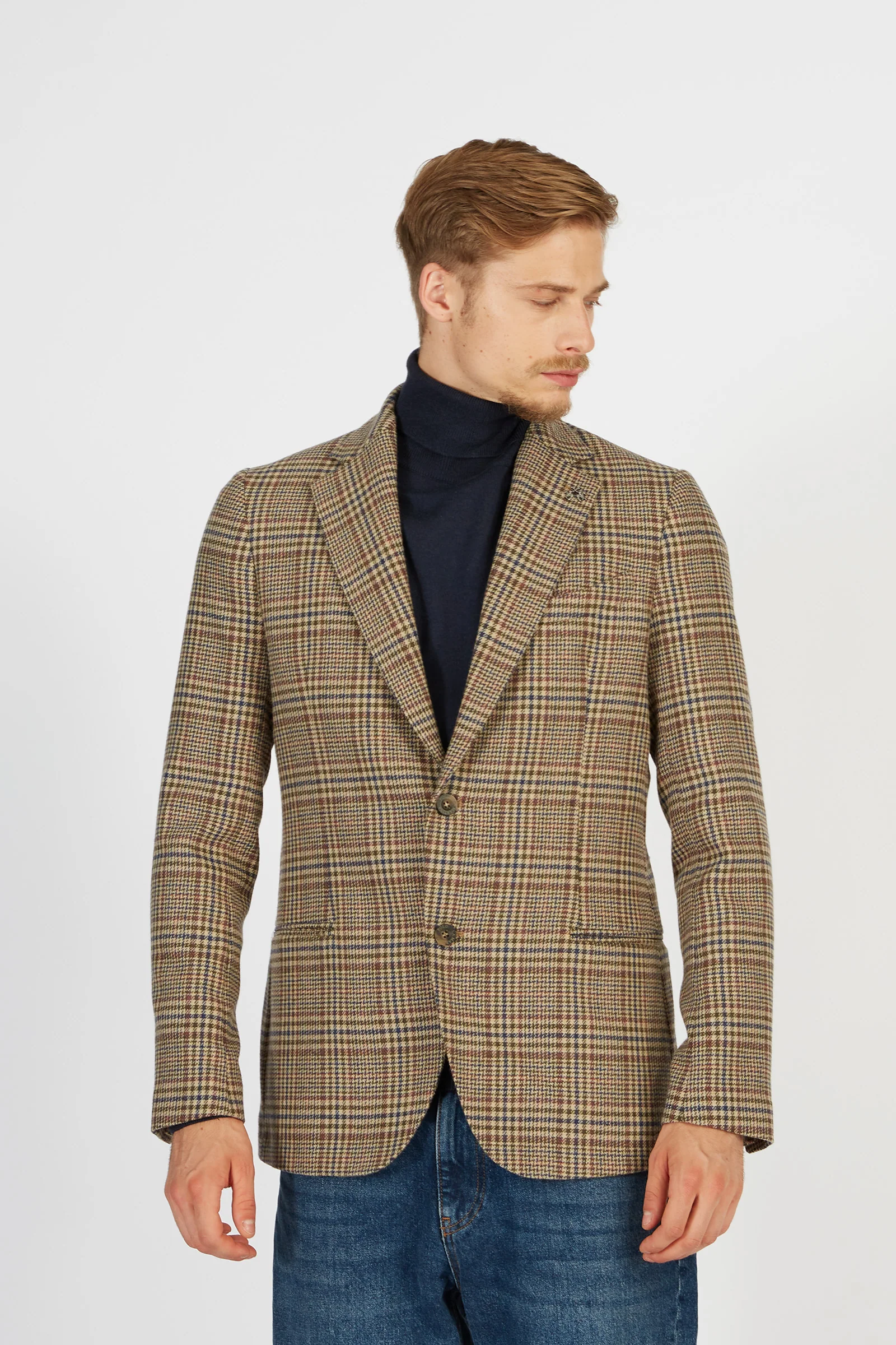 Einreihige Jacke Blue Ribbon aus Woll-Mix mit zwei Regular-Fit-Knöpfen