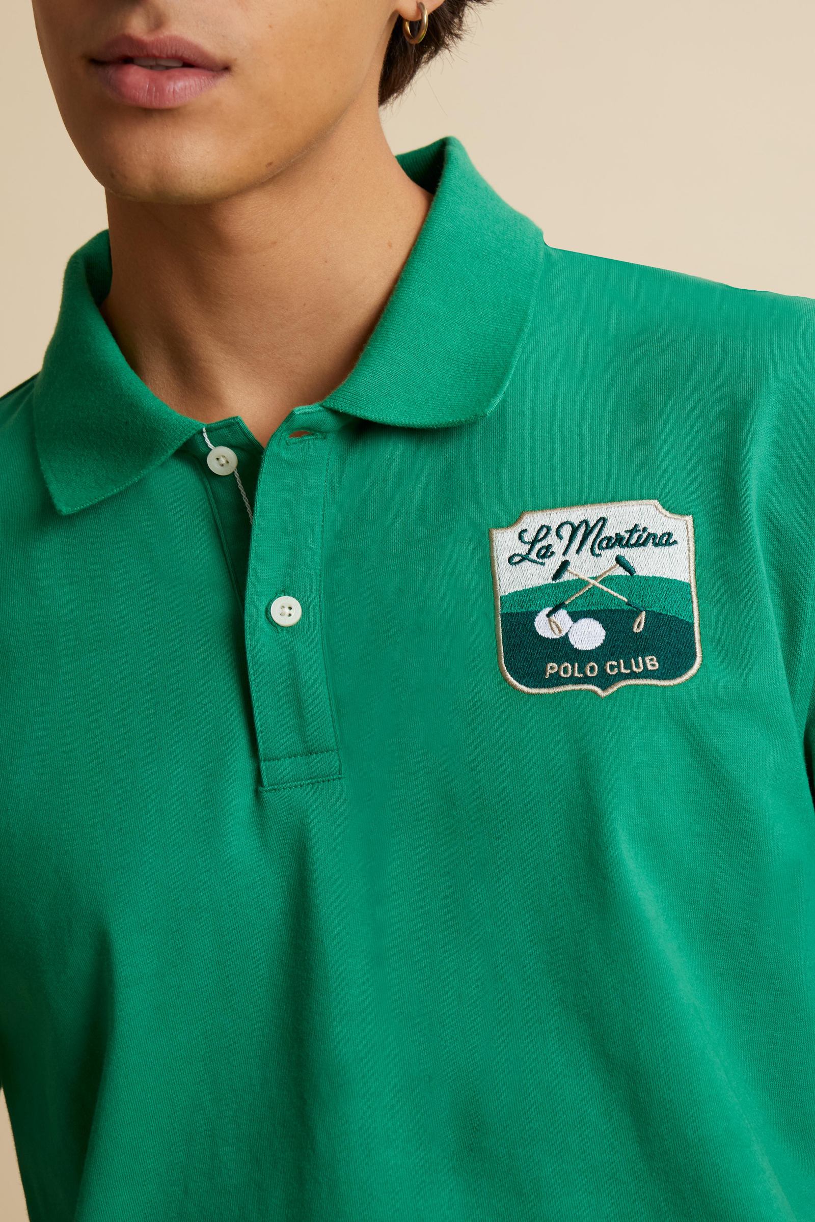 Herren-Baumwoll-Piqué-Poloshirt mit Wappenpatch – Cordell - Image 3