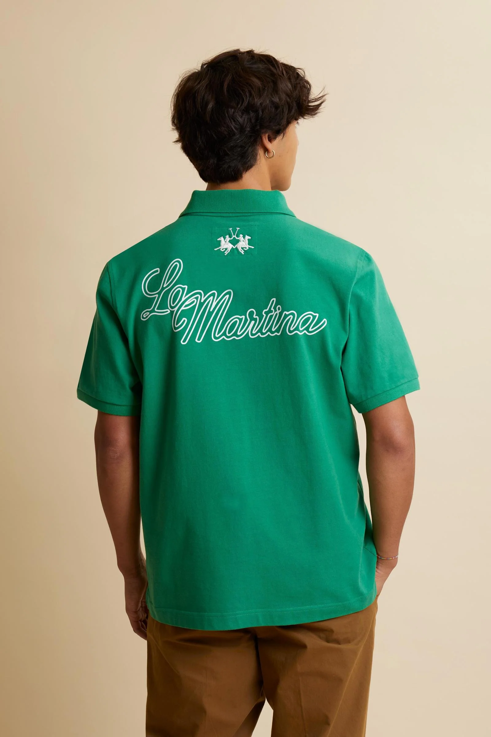 Herren-Baumwoll-Piqué-Poloshirt mit Wappenpatch – Cordell - Image 4