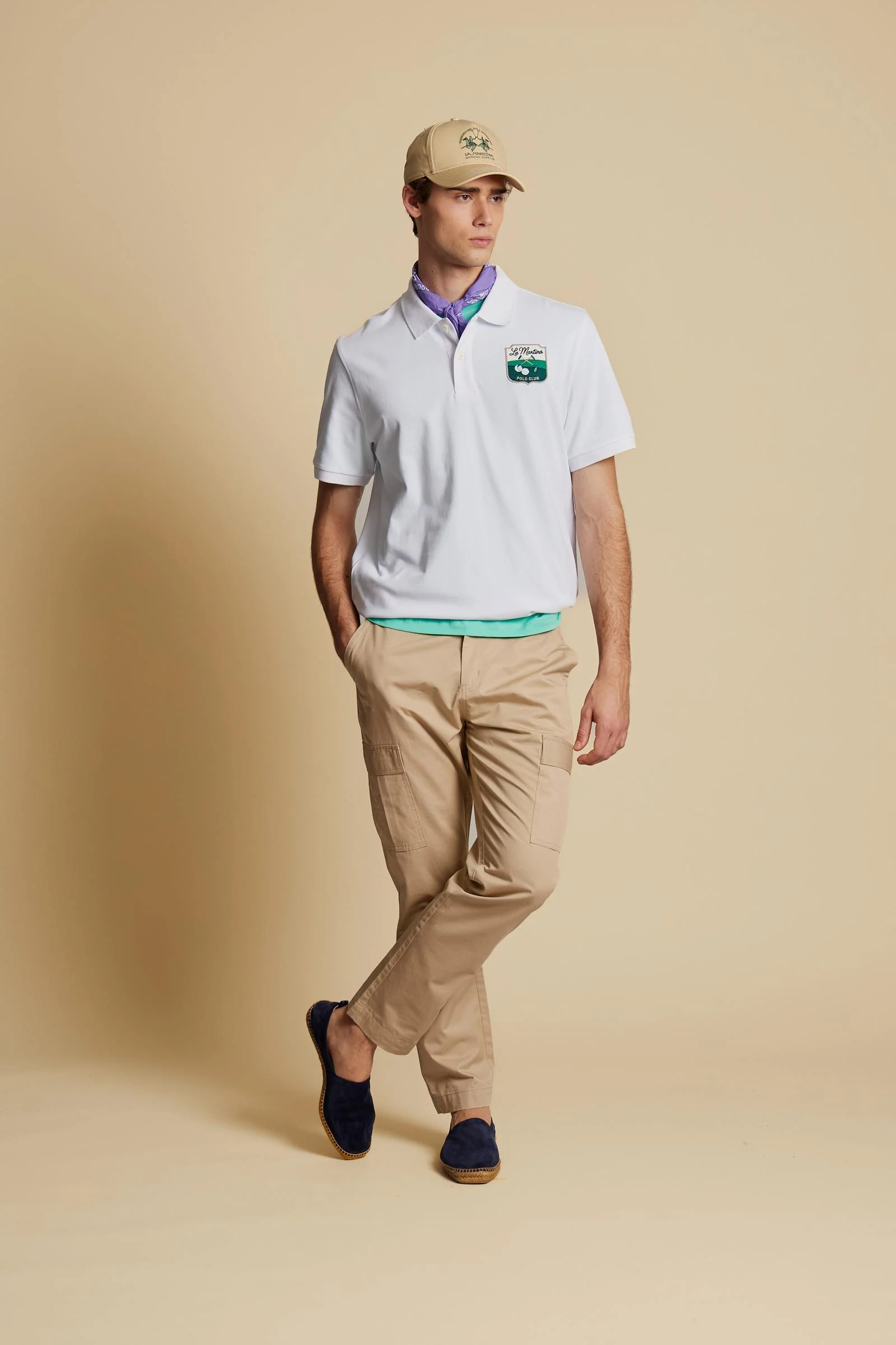 Herren-Baumwoll-Piqué-Poloshirt mit Wappenpatch – Cordell - Image 2