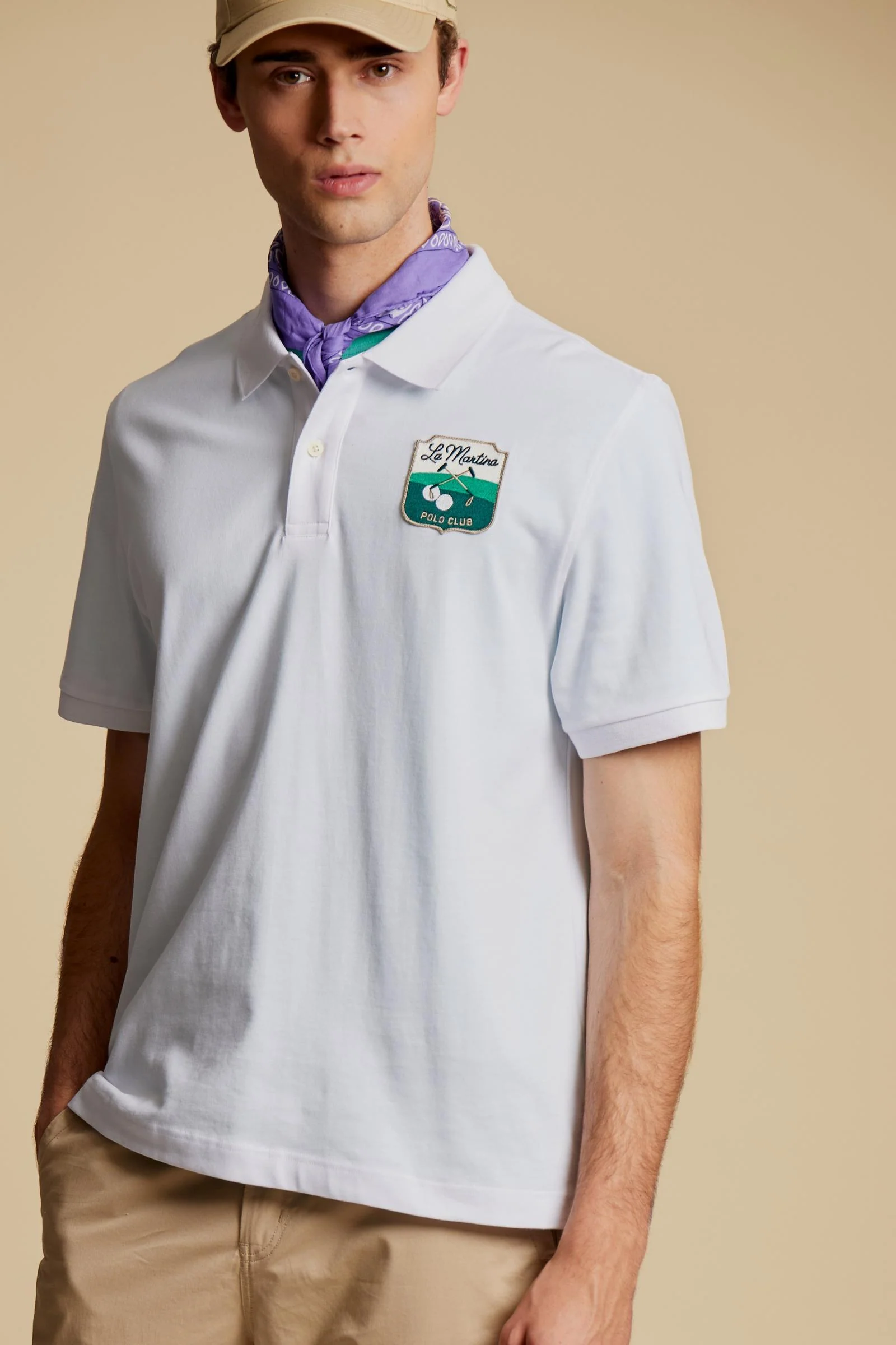 Herren-Baumwoll-Piqué-Poloshirt mit Wappenpatch – Cordell - Image 3