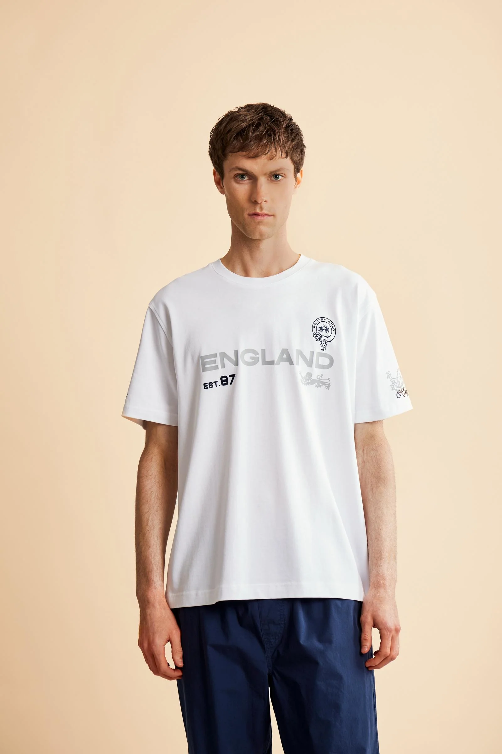 Herren-Baumwoll-T-Shirt mit Polo-Club-Pferd – Camron