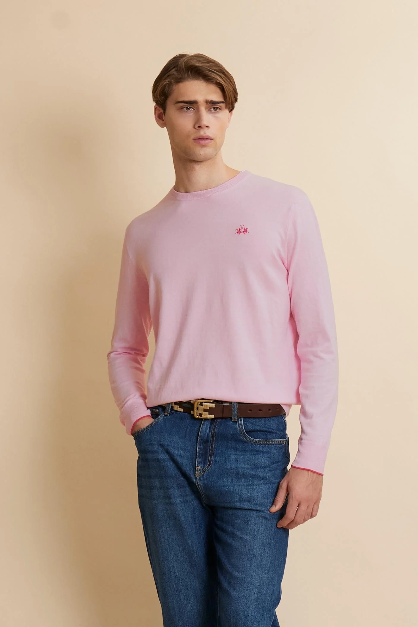 Herren Baumwollpullover Rundhals Iconic - Costantino