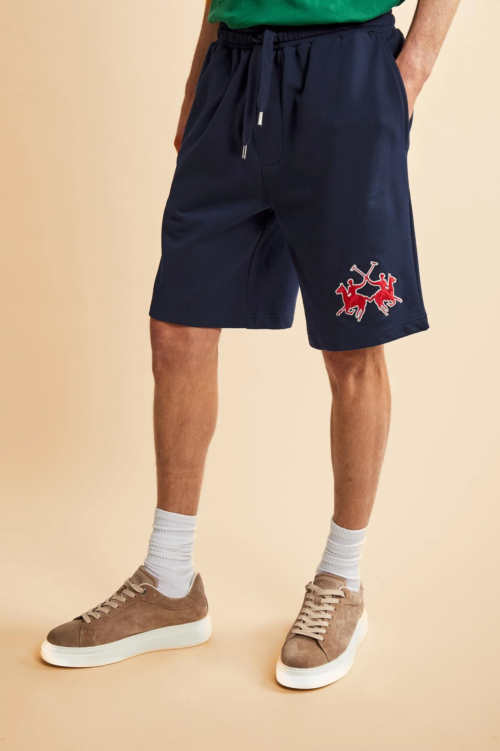 Herren Bermuda aus Baumwoll-Sweatstoff mit Maxi-Logo - Remi