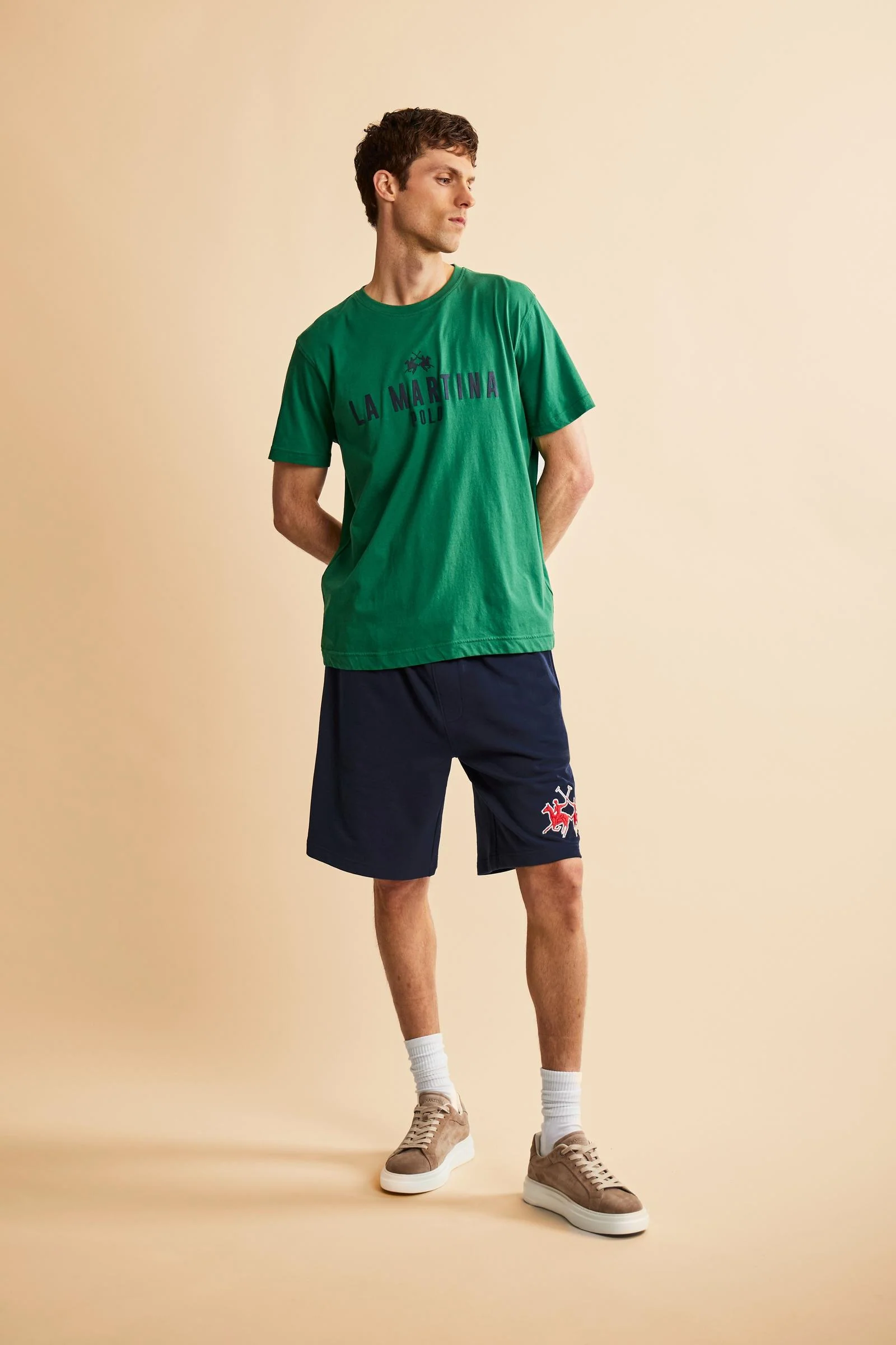 Herren Bermuda aus Baumwoll-Sweatstoff mit Maxi-Logo - Remi - Image 2