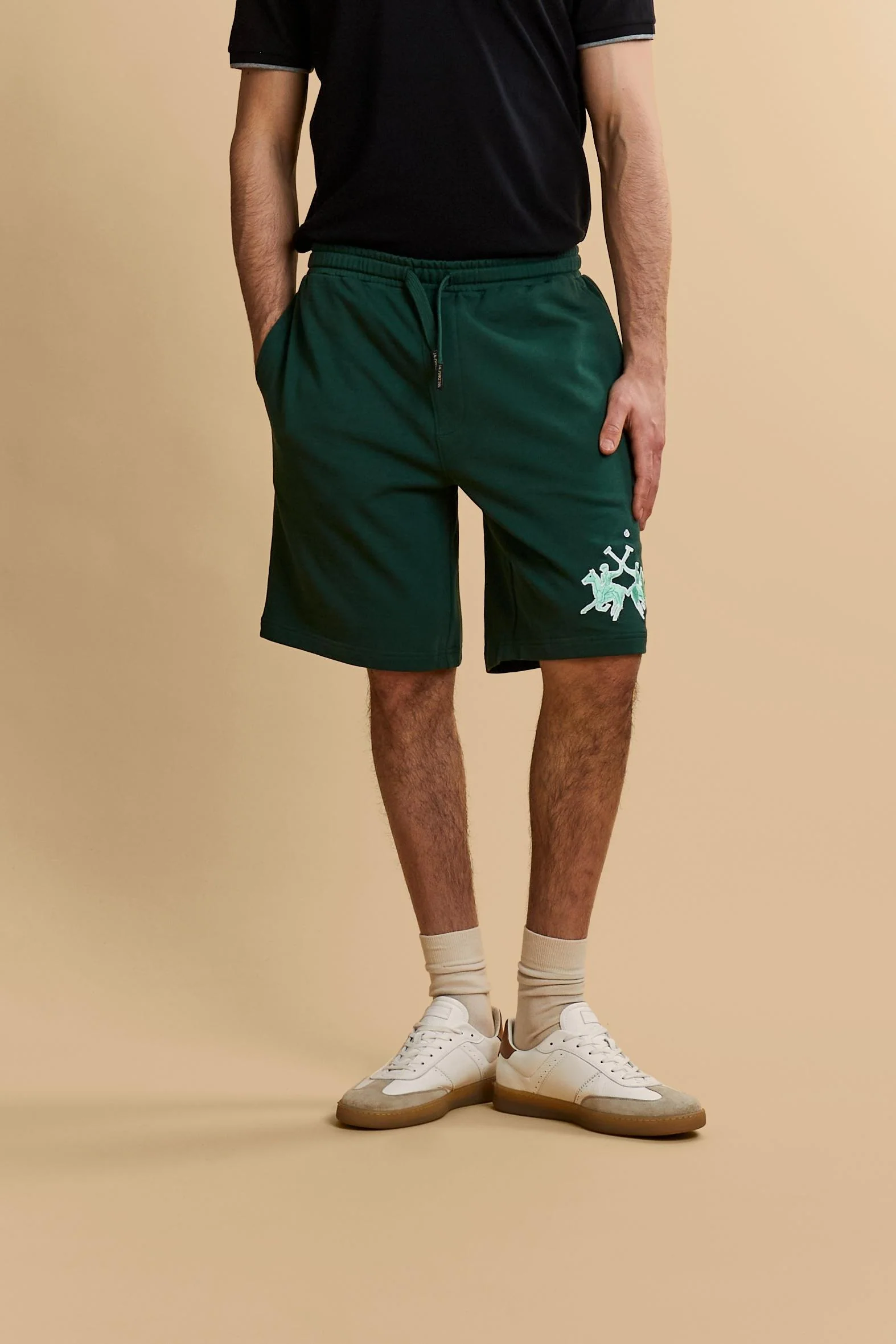 Herren Bermuda aus Baumwoll-Sweatstoff mit Maxi-Logo - Remi
