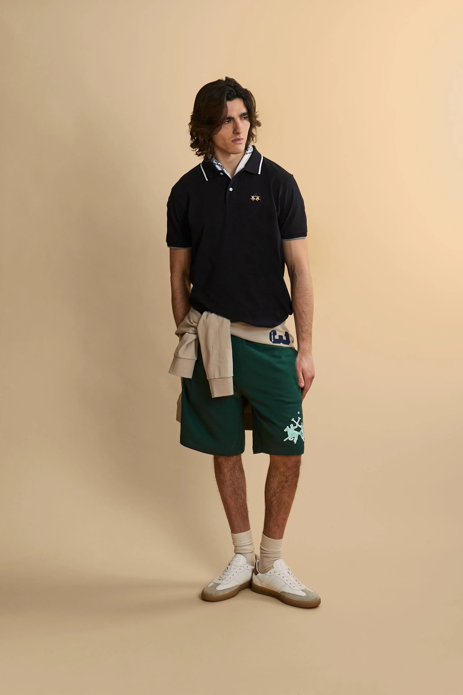 Herren Bermuda aus Baumwoll-Sweatstoff mit Maxi-Logo - Remi - Image 2