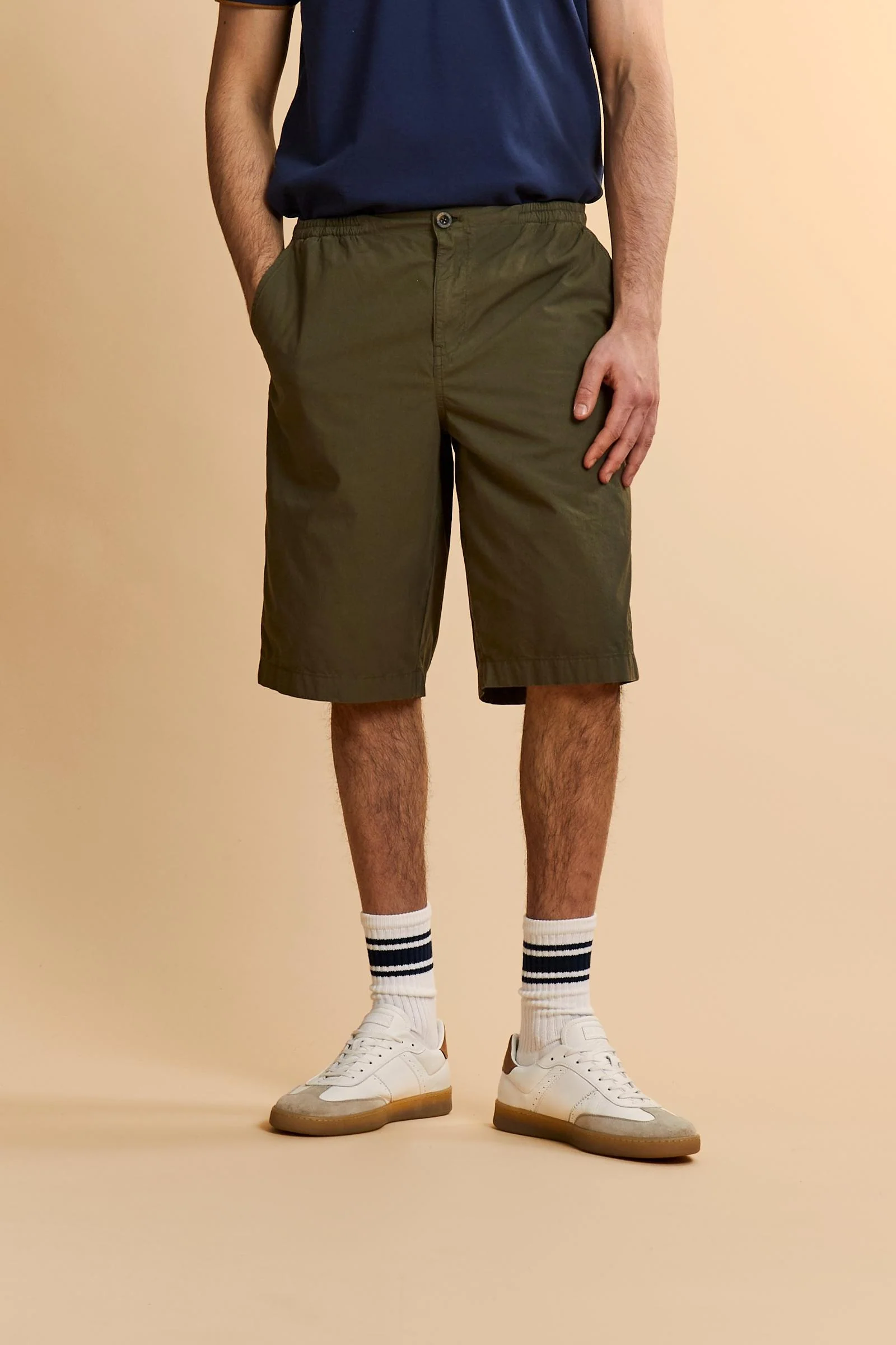 Herren-Bermudashorts aus stückgefärbtem Popeline - Cesar