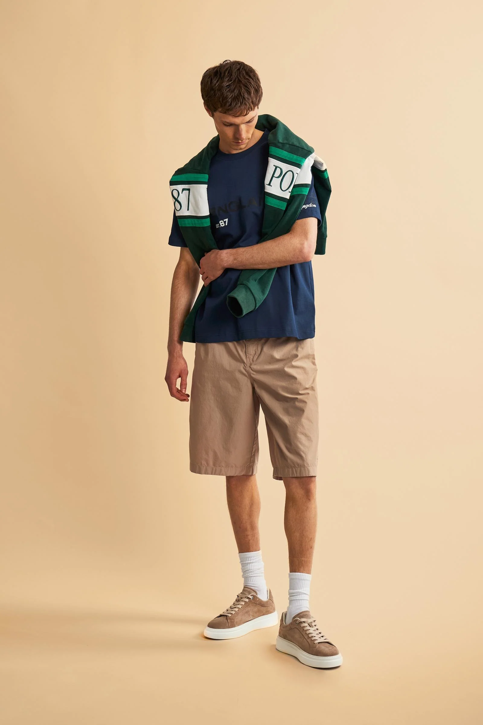 Herren-Bermudashorts aus stückgefärbtem Popeline - Cesar - Image 2