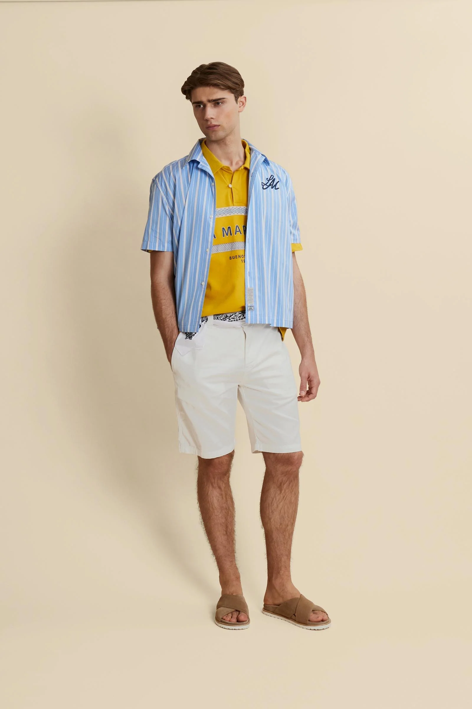 Herren Bowlinghemd aus gestreifter Popeline Mykonos Edition - Connor - Image 2