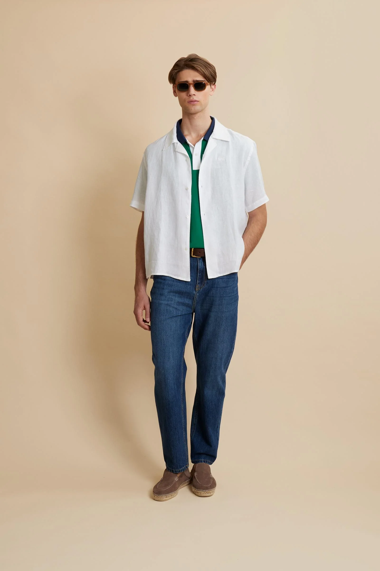 Herren Bowlinghemd aus reinem Leinen mit lockerer Passform Sommerstil – Varoun - Image 2