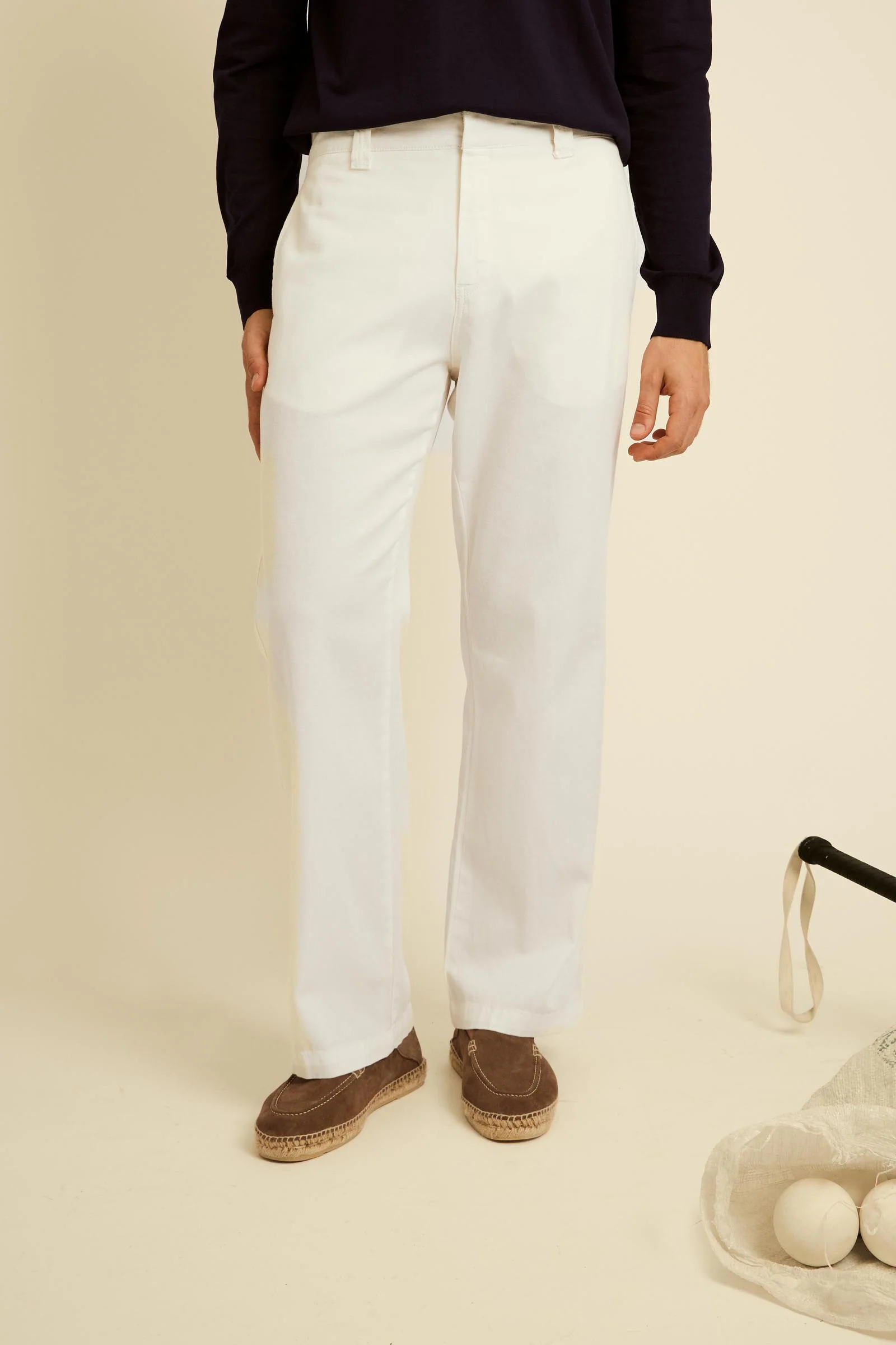 Herren Chino-Hose aus Baumwoll-Leinen-Gewebe Black Label Edition - Chip