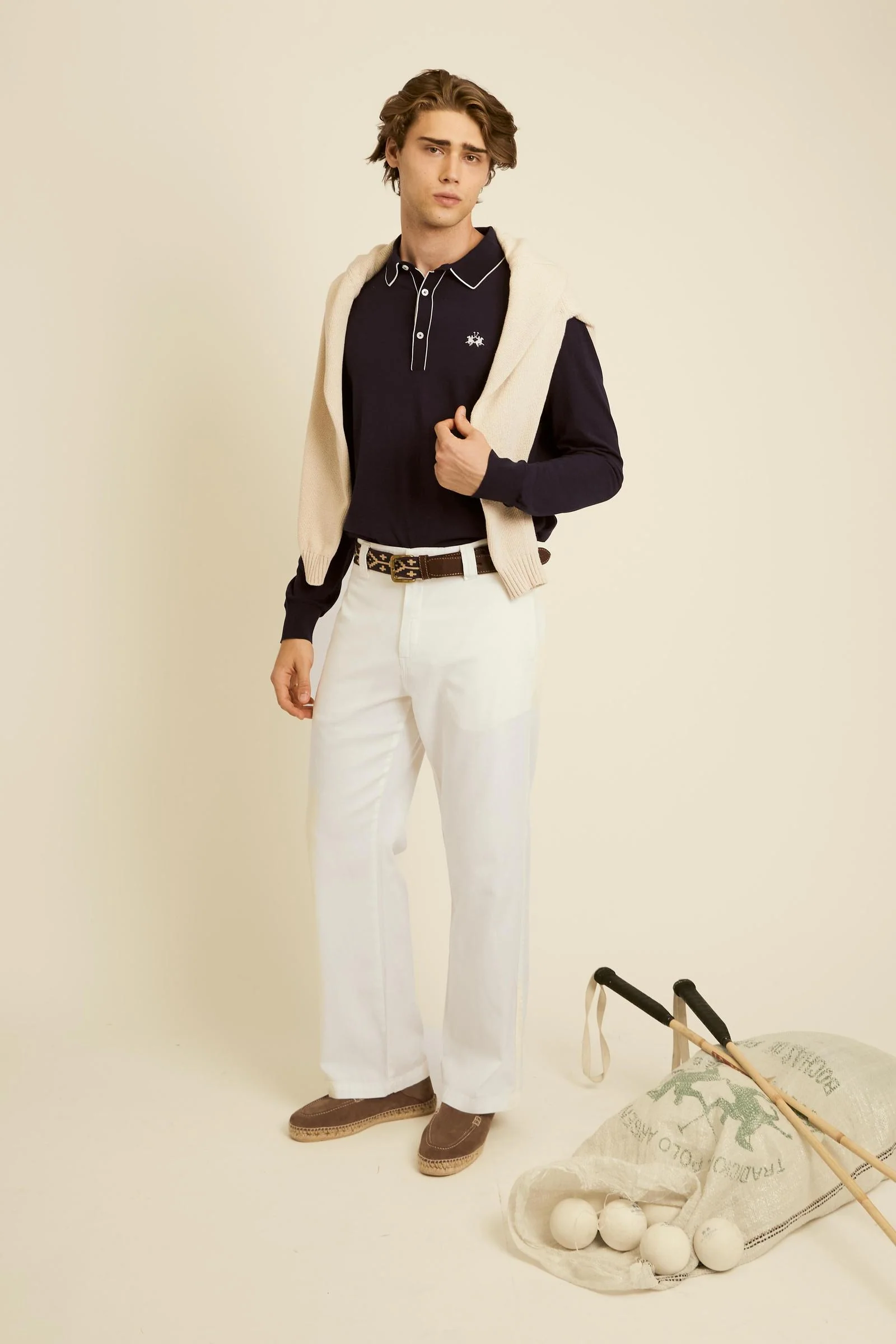 Herren Chino-Hose aus Baumwoll-Leinen-Gewebe Black Label Edition - Chip - Image 2