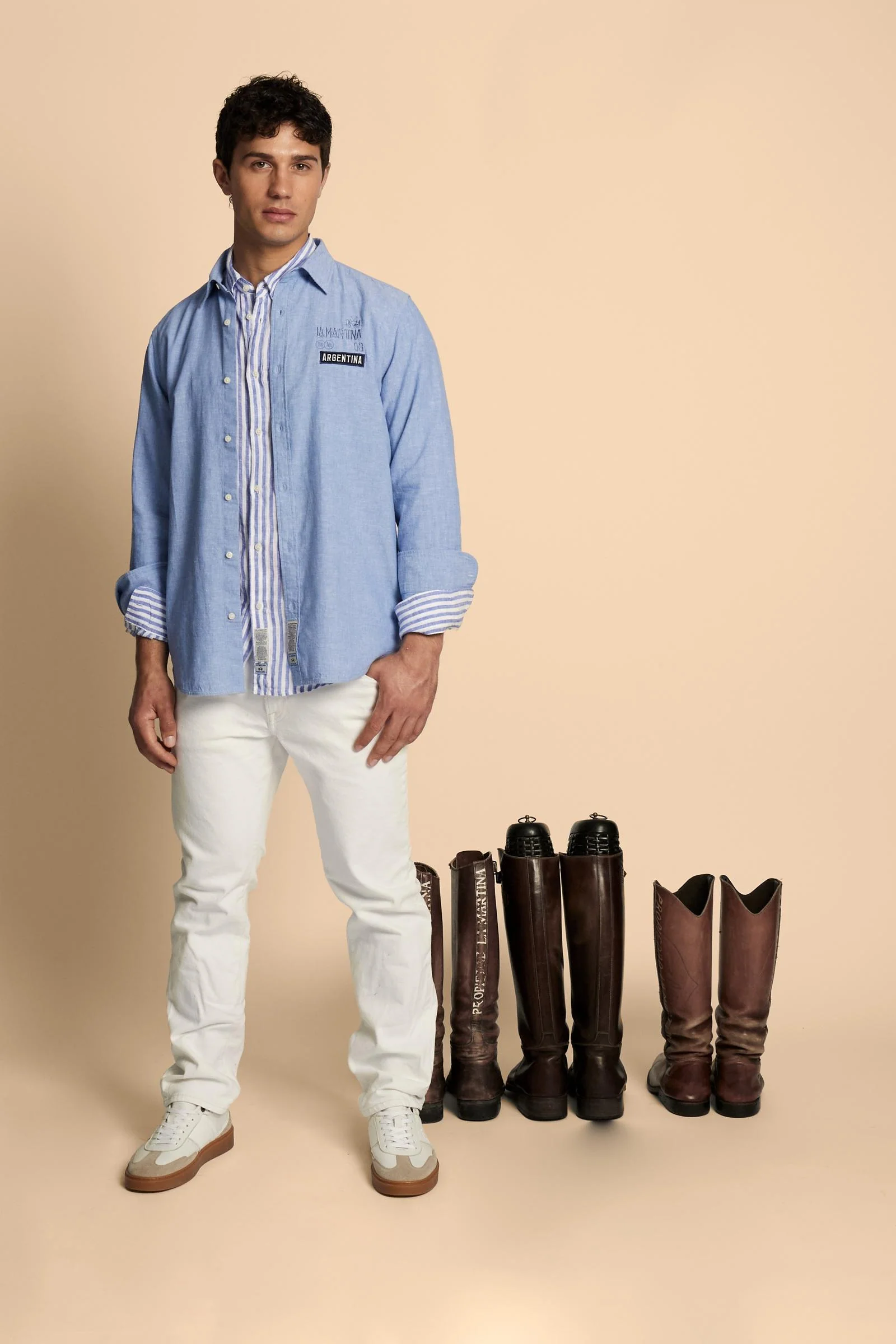 Herren Hemd aus Baumwolle und Leinen Polo Team Argentina - Cornelio - Image 2