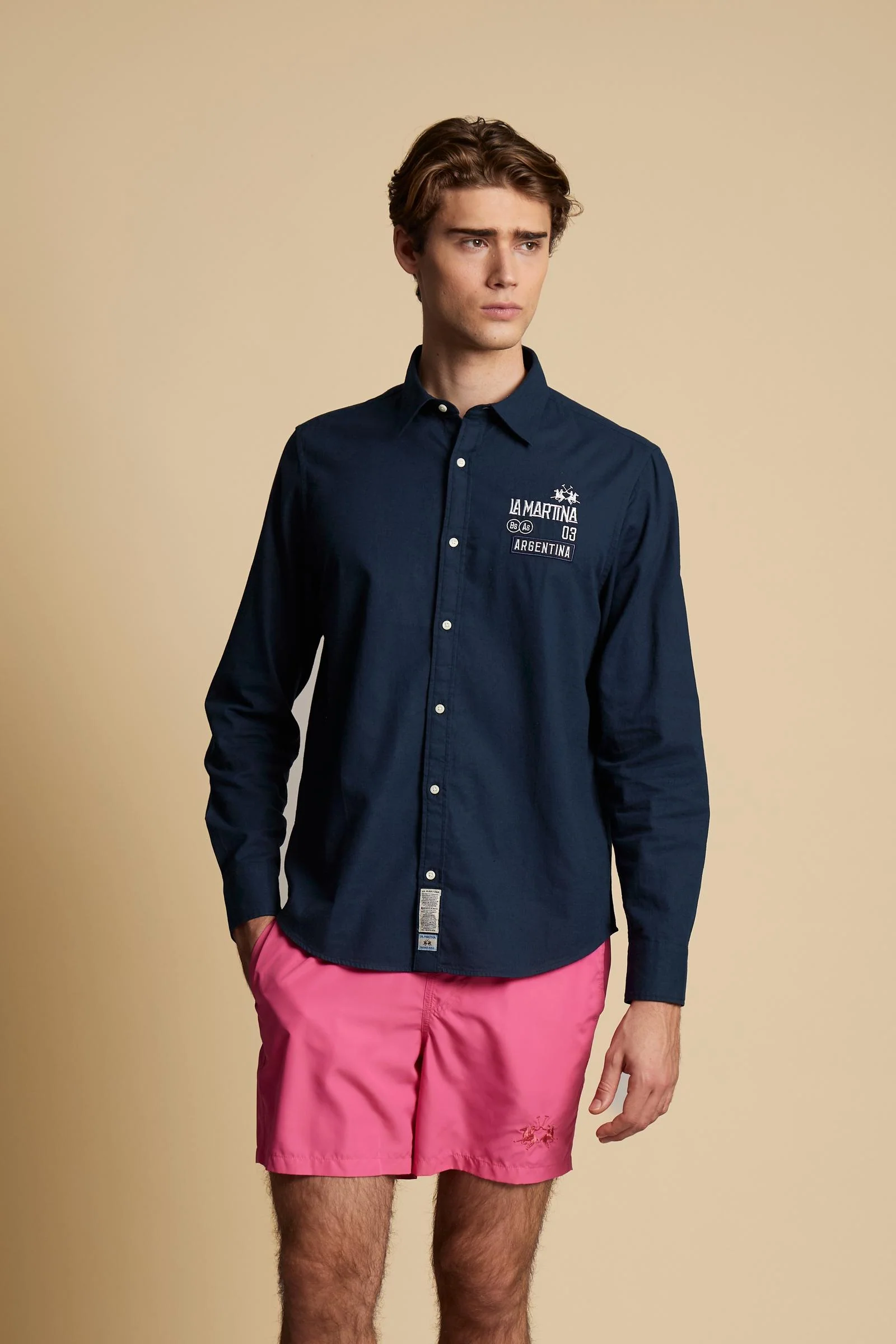 Herren Hemd aus Baumwolle und Leinen Polo Team Argentina - Cornelio